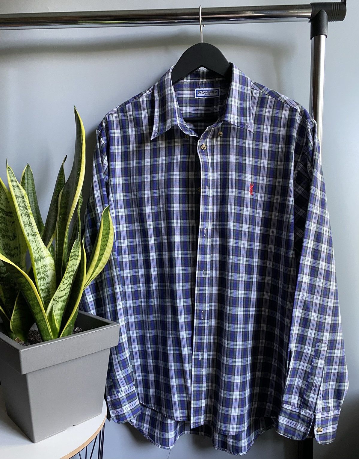 Yves Saint Laurent Vintage YSL Yves Saint Laurent Long Sleeve Shirt Size US L / EU 52-54 / 3 - 1 Thumbnail