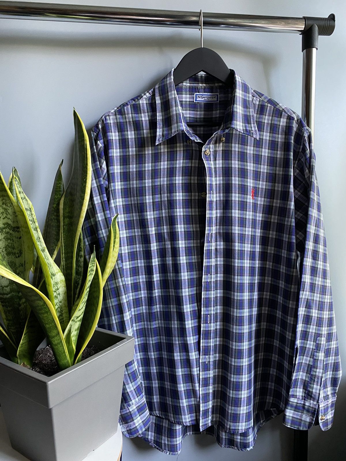 Yves Saint Laurent Vintage YSL Yves Saint Laurent Long Sleeve Shirt Size US L / EU 52-54 / 3 - 2 Thumbnail