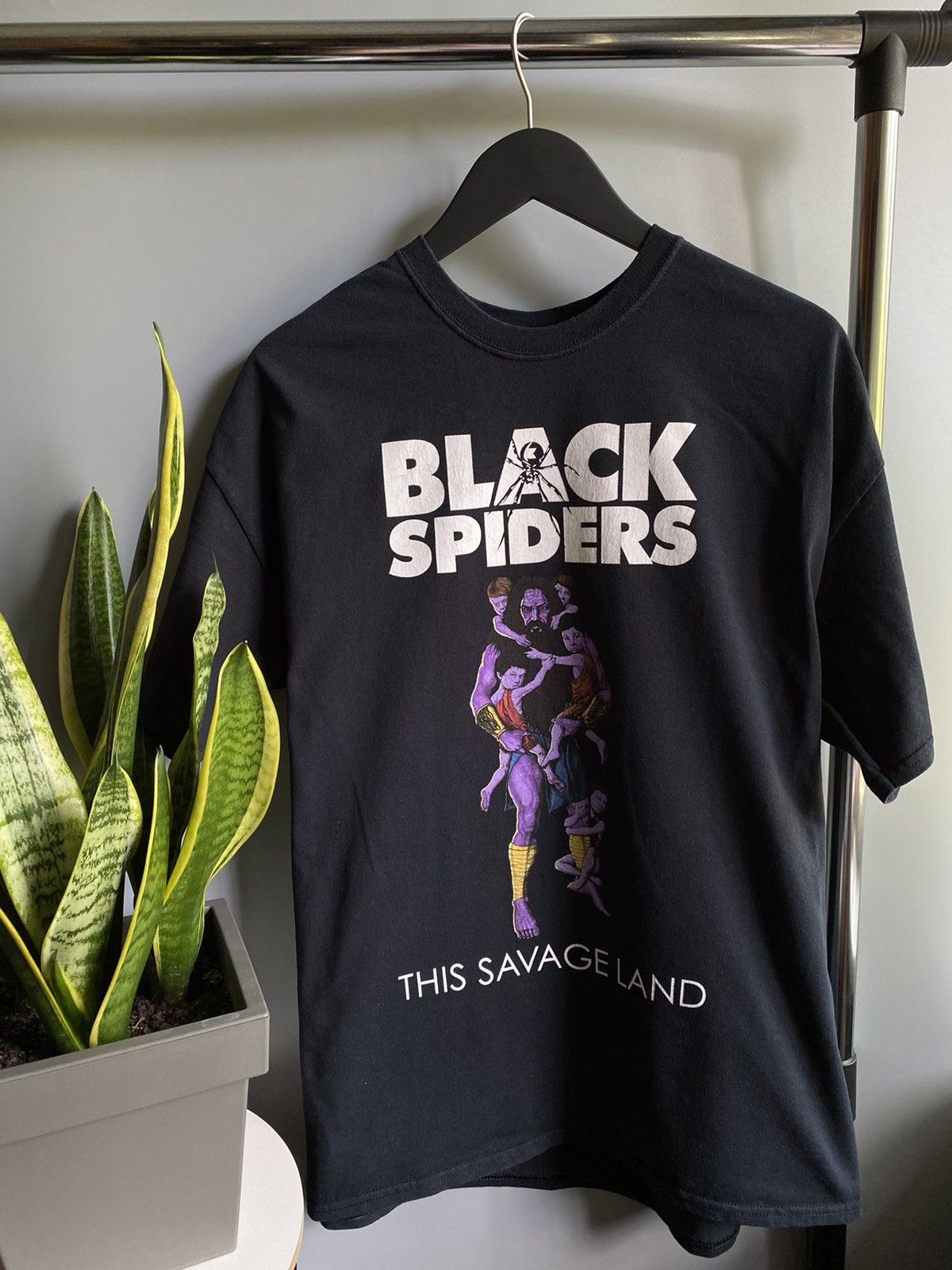 Band Tees Black Spiders “This Savage Land” Promo Album T Shirt Size US XL / EU 56 / 4 - 4 Thumbnail
