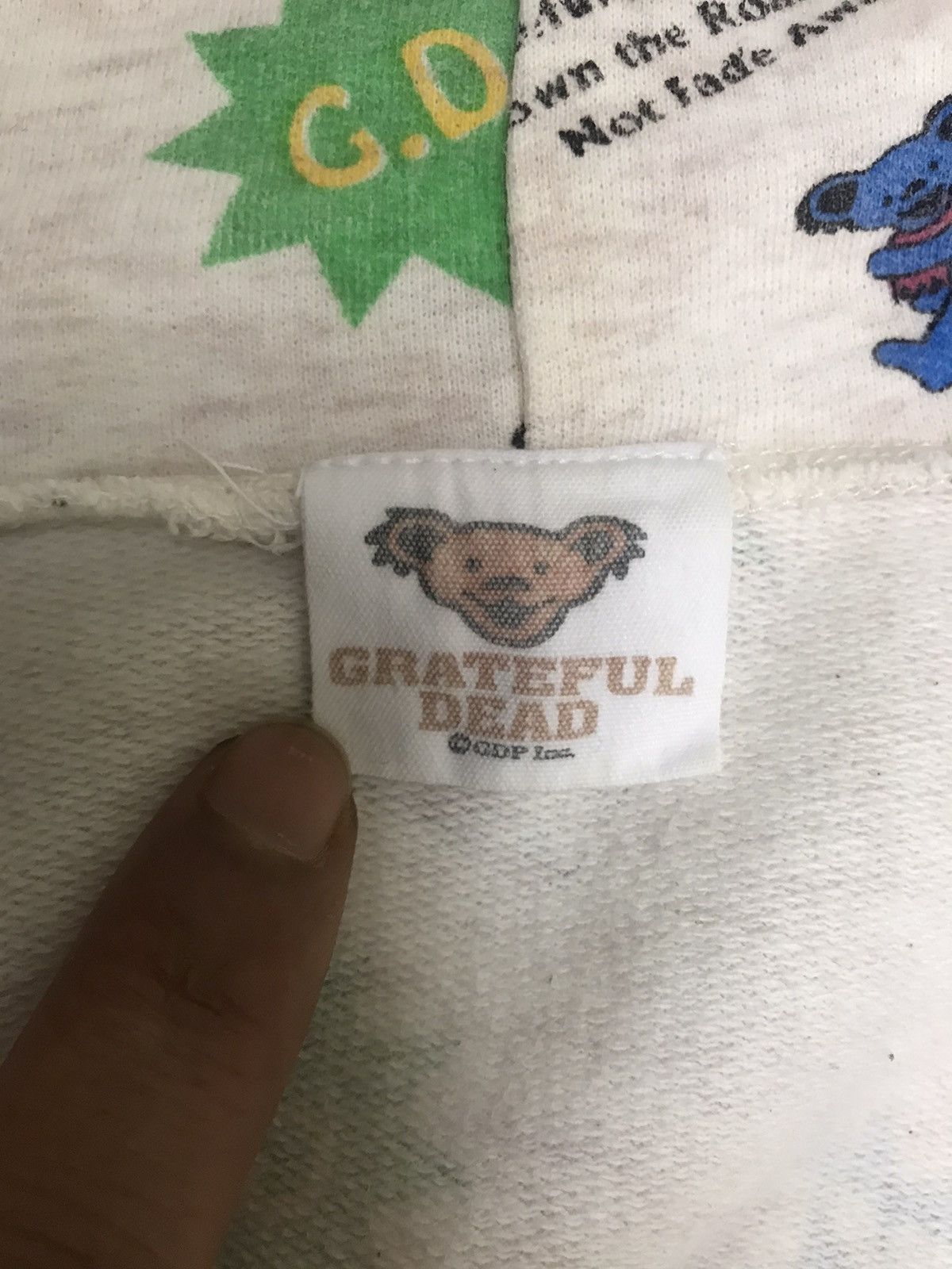 Band Tees × Grateful Dead × Vintage Vintage Grateful Dead Hoodie Full Print Band Hoodie Size L / US 10 / IT 46 - 4 Thumbnail