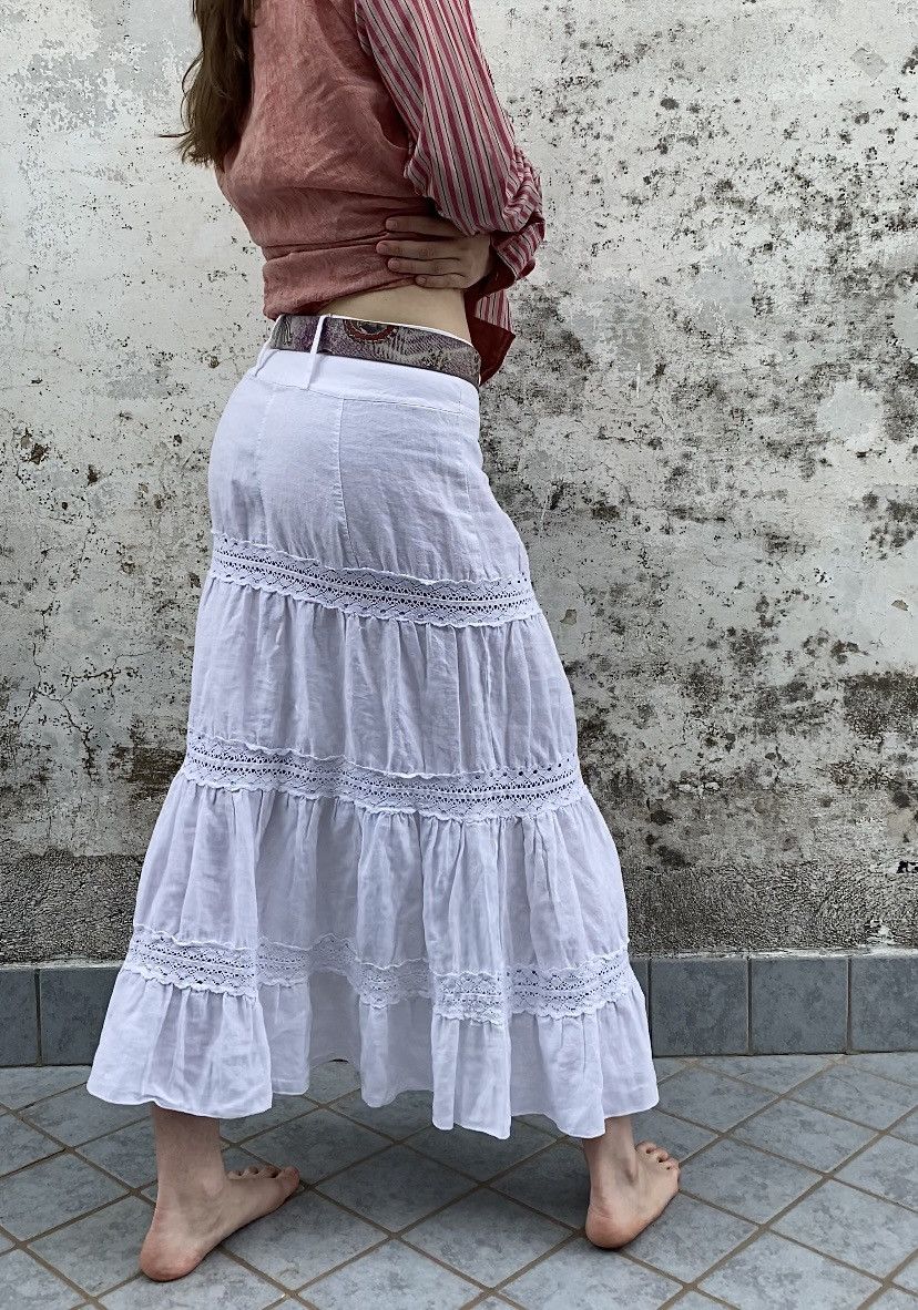 Vintage Vintage Linen Gypsy Maxi Skirt Size 27" / US 4 / IT 40 - 1 Thumbnail