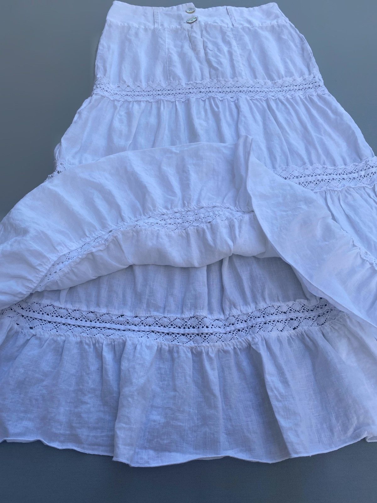 Vintage Vintage Linen Gypsy Maxi Skirt Size 27" / US 4 / IT 40 - 6 Thumbnail