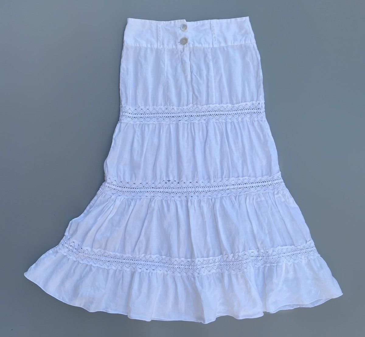 Vintage Vintage Linen Gypsy Maxi Skirt Size 27" / US 4 / IT 40 - 3 Thumbnail