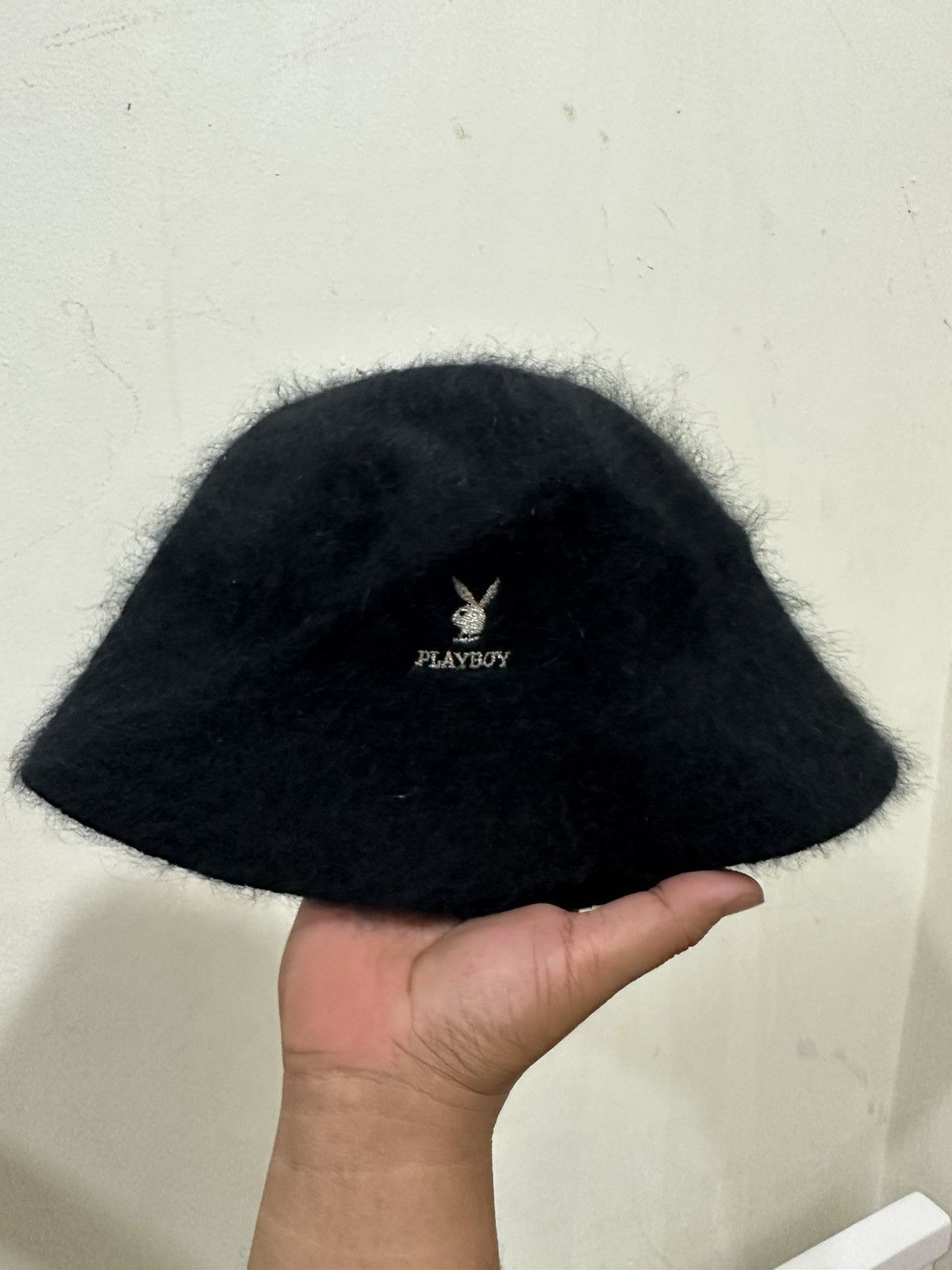 image of VTG Playboy Fugora Bucket Hat in Black, Men's