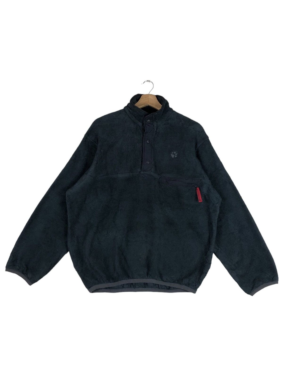 image of Jack Wolfskins x Polartec Vintage Jack Wolfskin Midnight Black Snap-T Fleece, Men's (Size Medium)