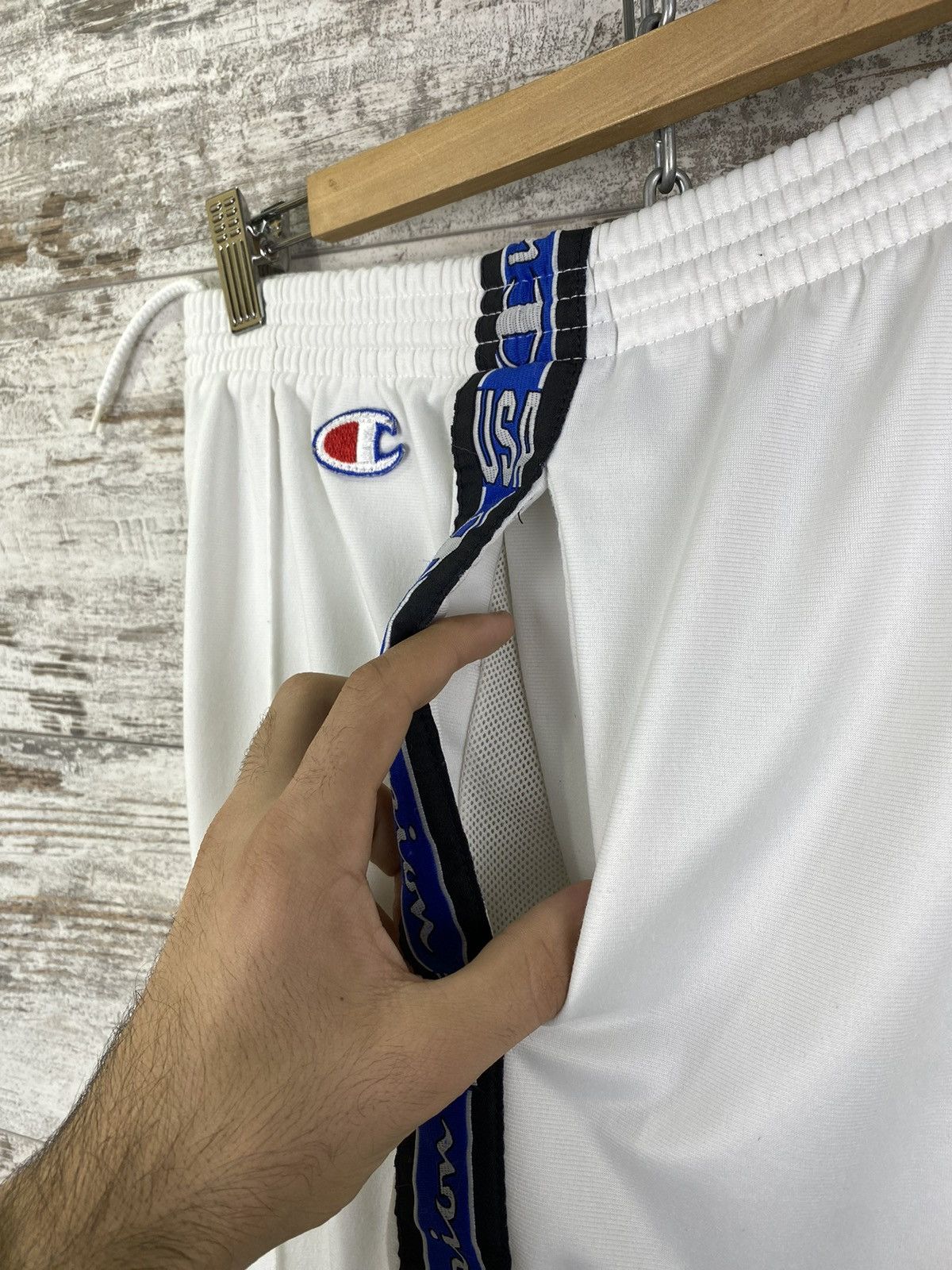 Champion × Vintage Mens Vintage Champion USA striped Sweatpants y2k rare pants Size US 34 / EU 50 - 9 Thumbnail
