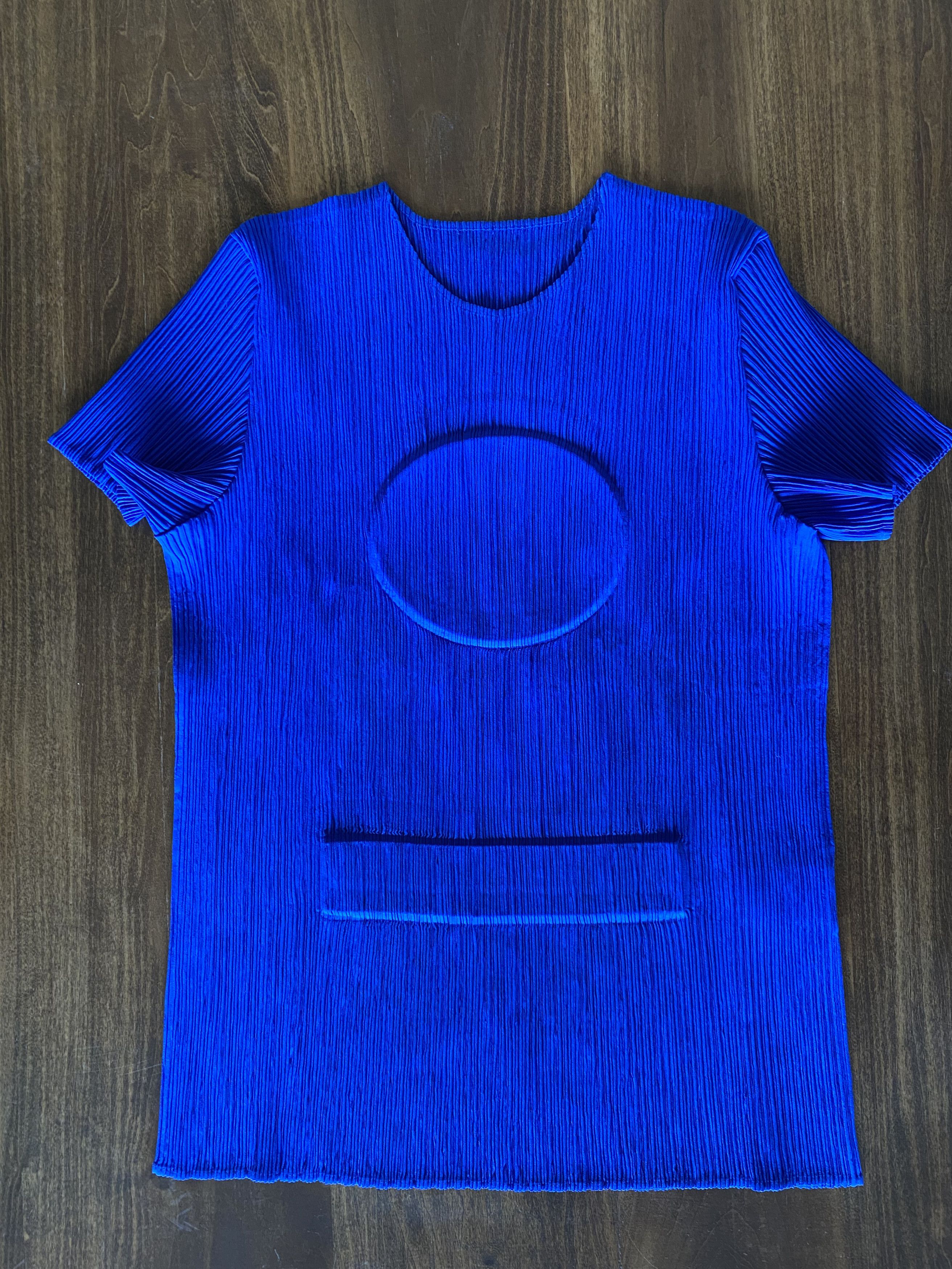 Image of Issey Miyake Pleats Please Blue Top S in Royal Blue, Women's (Size Small)