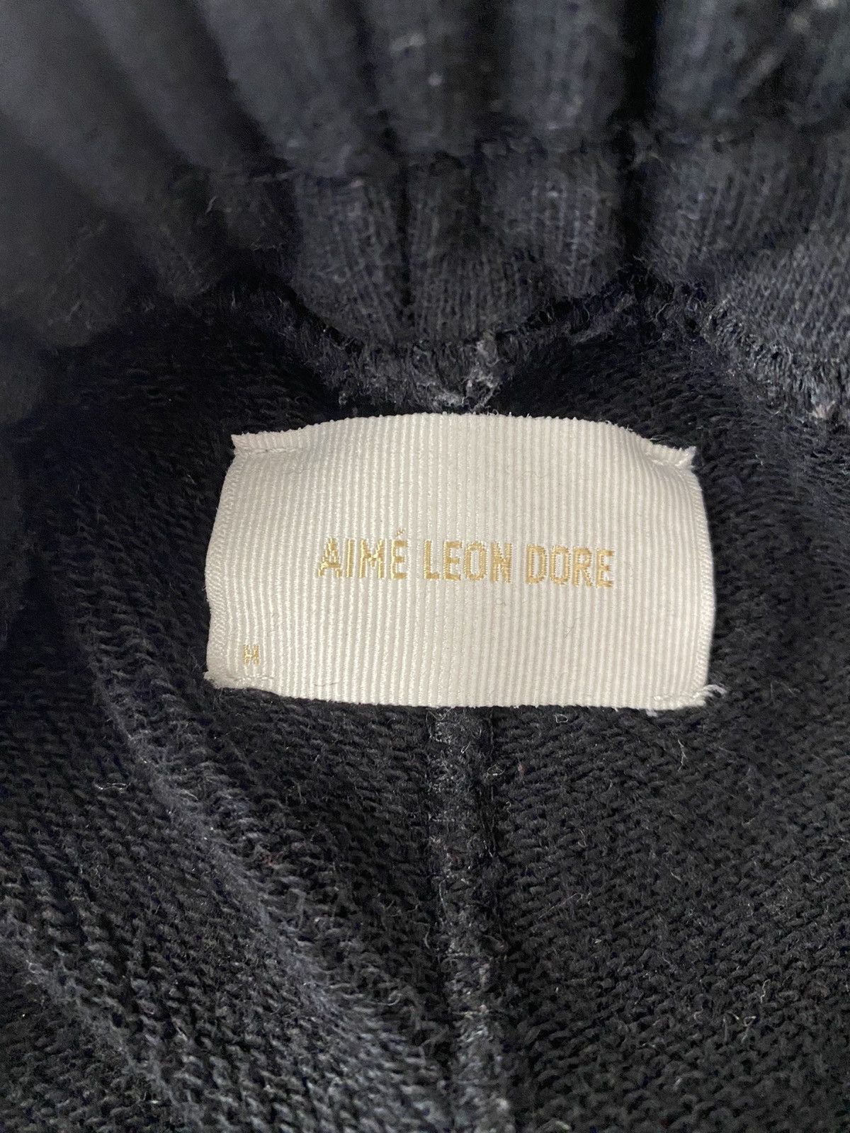 Aime Leon Dore Sweatpants joggers black gold lettering sz M