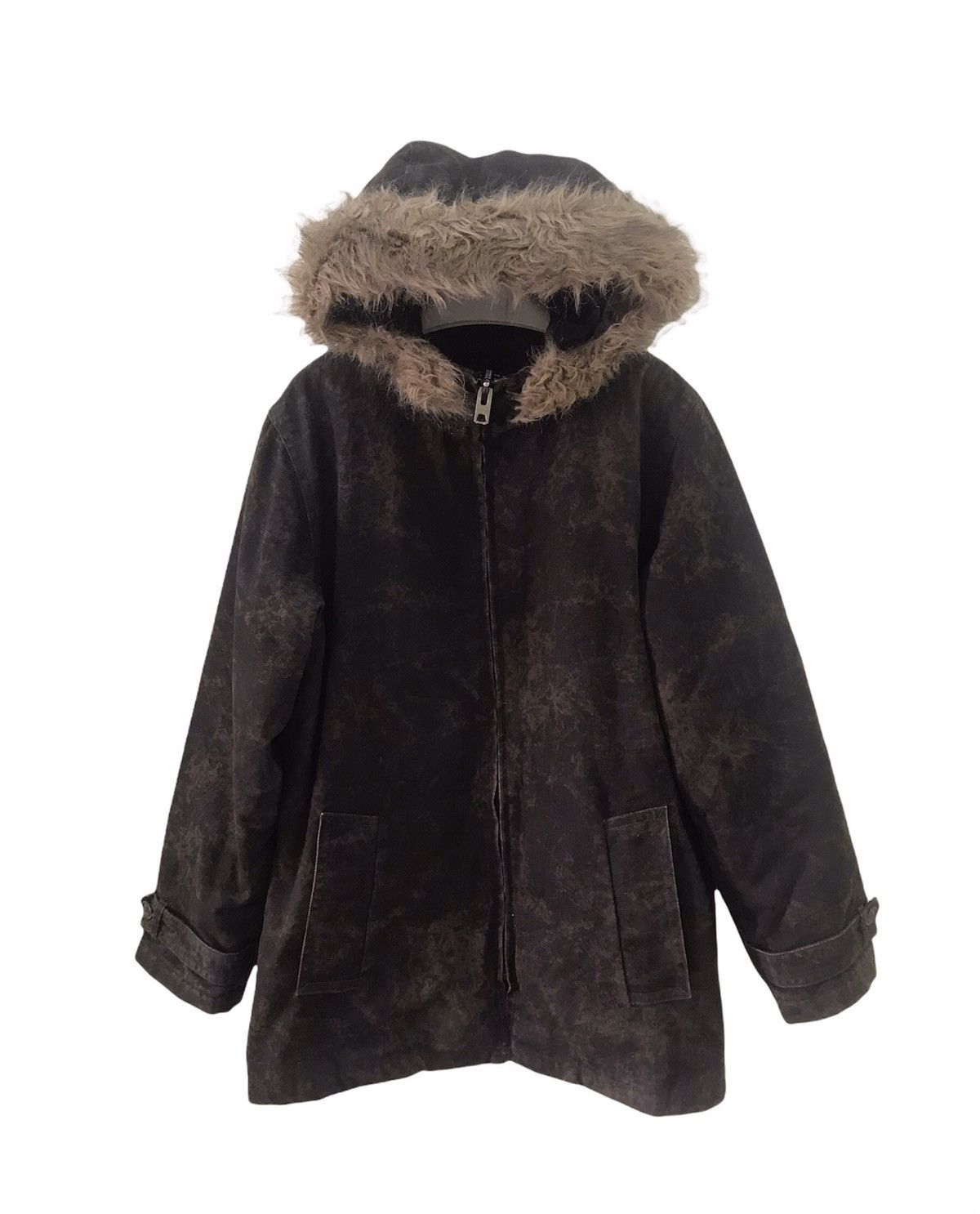 image of Avant Garde Nationality + Name” Crosbec Fur Hooded Jacket, Men's (Size Medium)