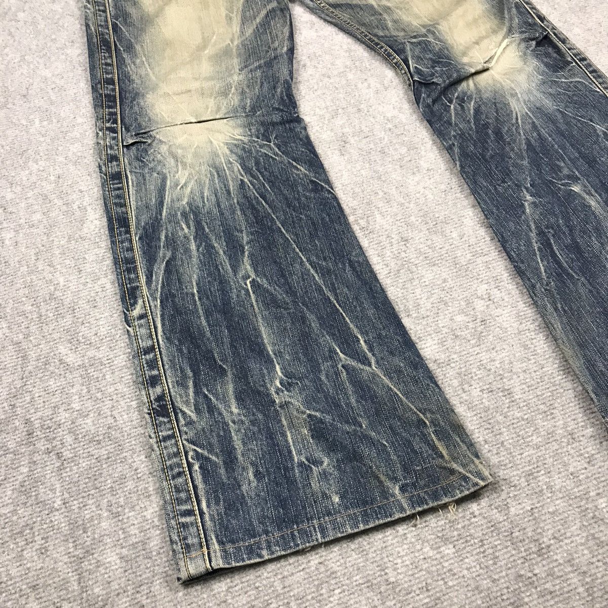 Japanese Brand FLARED DENIM💥BLUE WAY BAGGY DISTRESSED PANTS Size US 30 / EU 46 - 5 Thumbnail