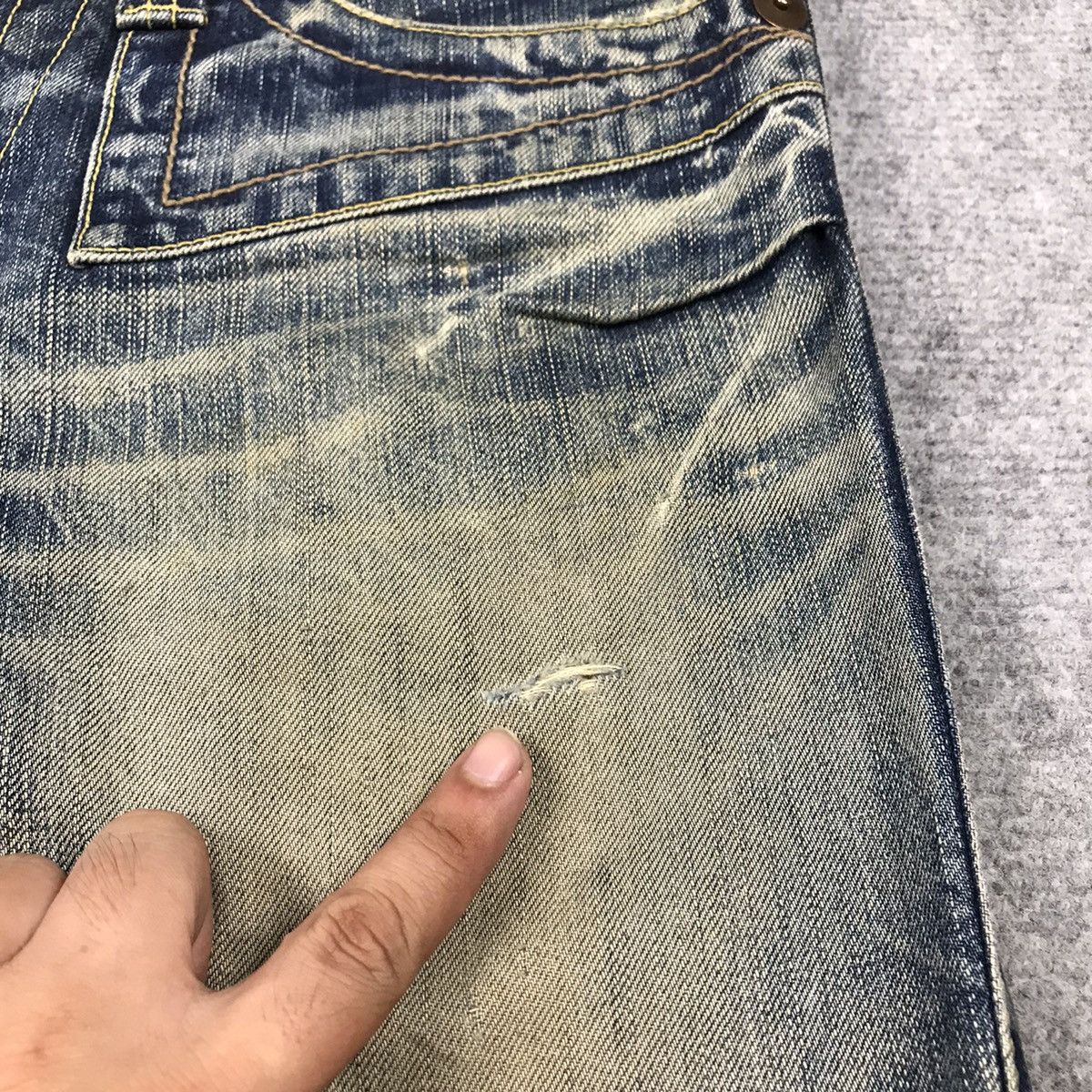 Japanese Brand FLARED DENIM💥BLUE WAY BAGGY DISTRESSED PANTS Size US 30 / EU 46 - 20 Thumbnail