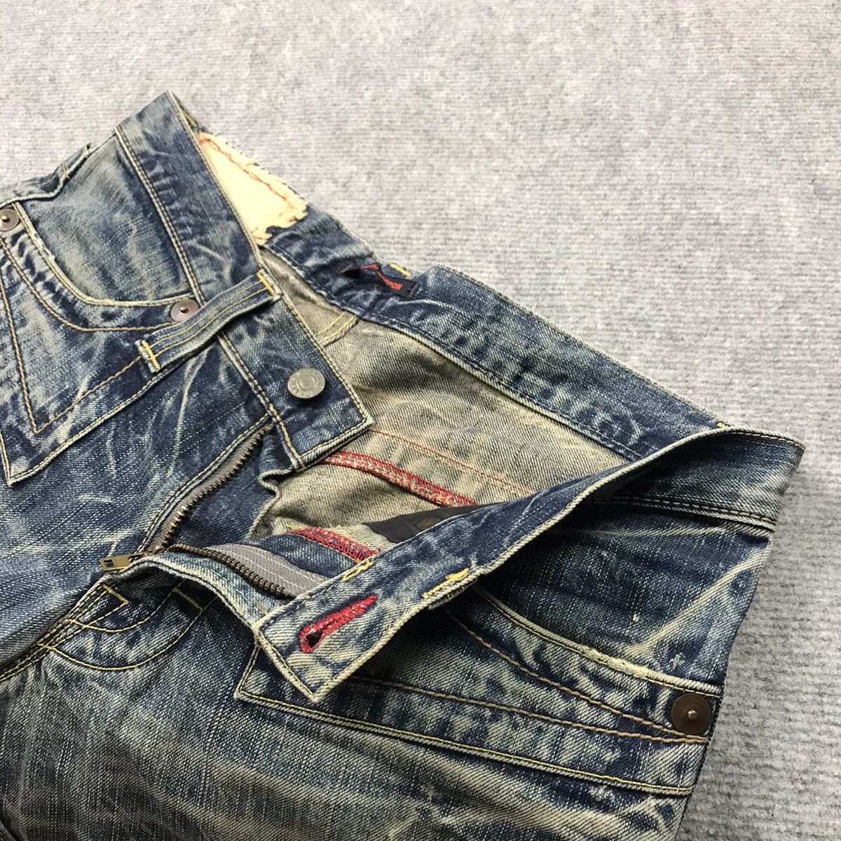 Japanese Brand FLARED DENIM💥BLUE WAY BAGGY DISTRESSED PANTS Size US 30 / EU 46 - 16 Thumbnail