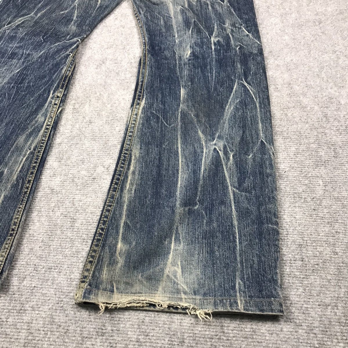 Japanese Brand FLARED DENIM💥BLUE WAY BAGGY DISTRESSED PANTS Size US 30 / EU 46 - 11 Thumbnail