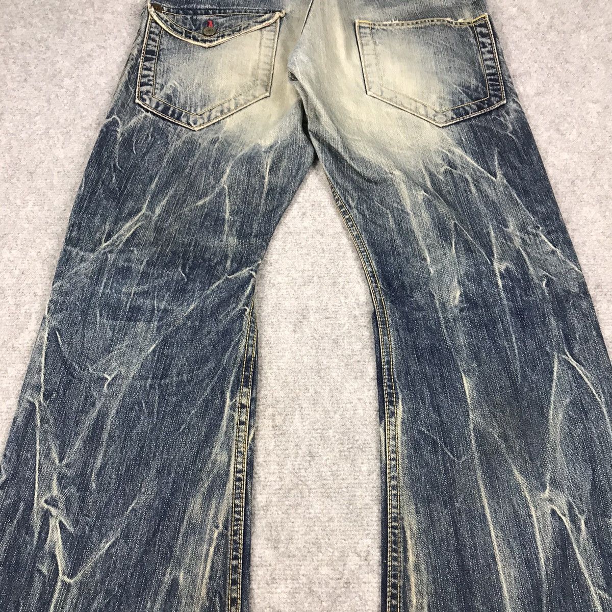 Japanese Brand FLARED DENIM💥BLUE WAY BAGGY DISTRESSED PANTS Size US 30 / EU 46 - 10 Thumbnail