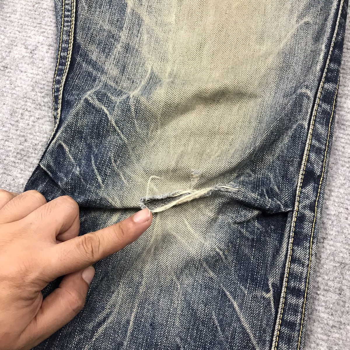 Japanese Brand FLARED DENIM💥BLUE WAY BAGGY DISTRESSED PANTS Size US 30 / EU 46 - 21 Thumbnail