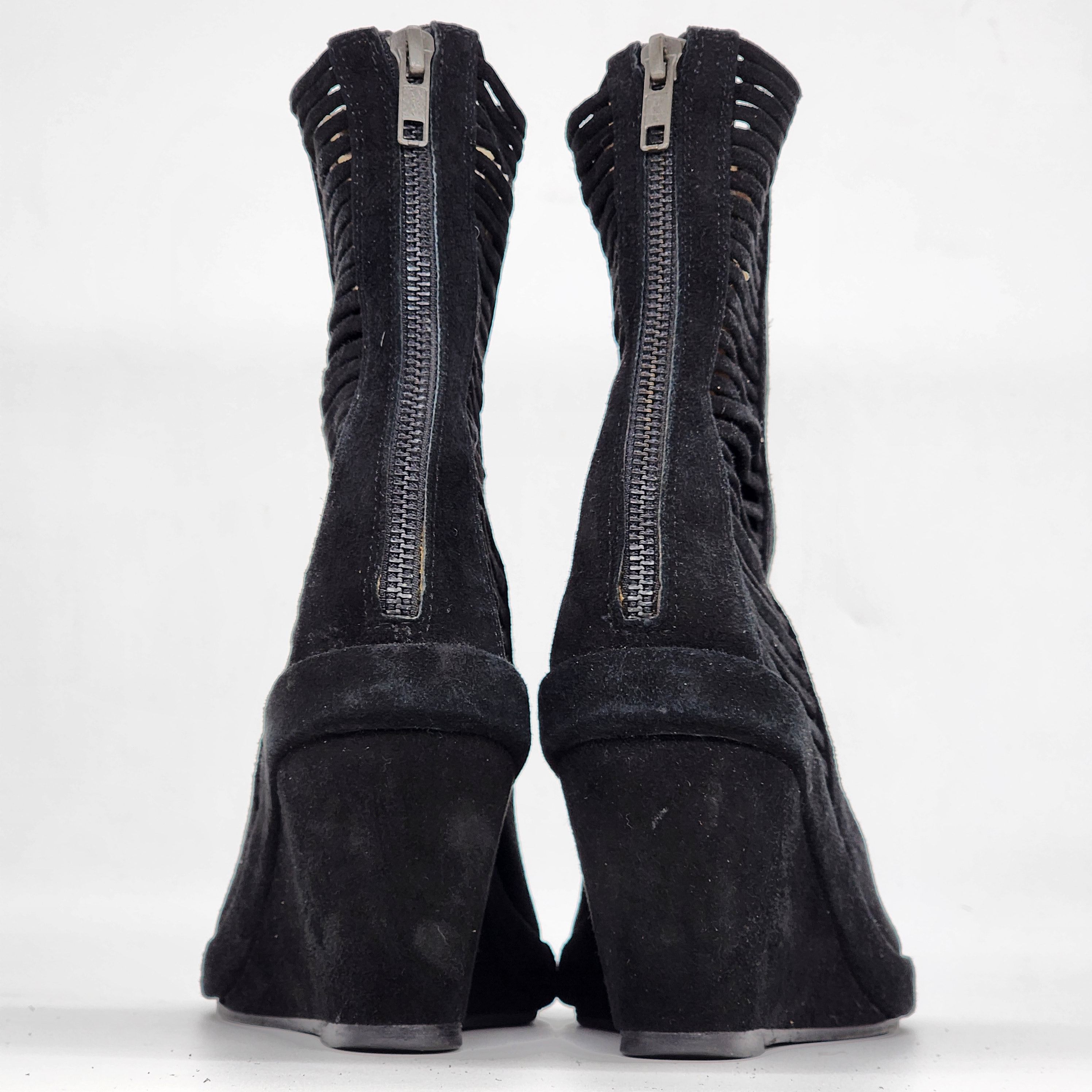 Ann Demeulemeester Ann Demeulemeester - Black Suede Wedge Boots Size US 8 / IT 38 - 7 Thumbnail