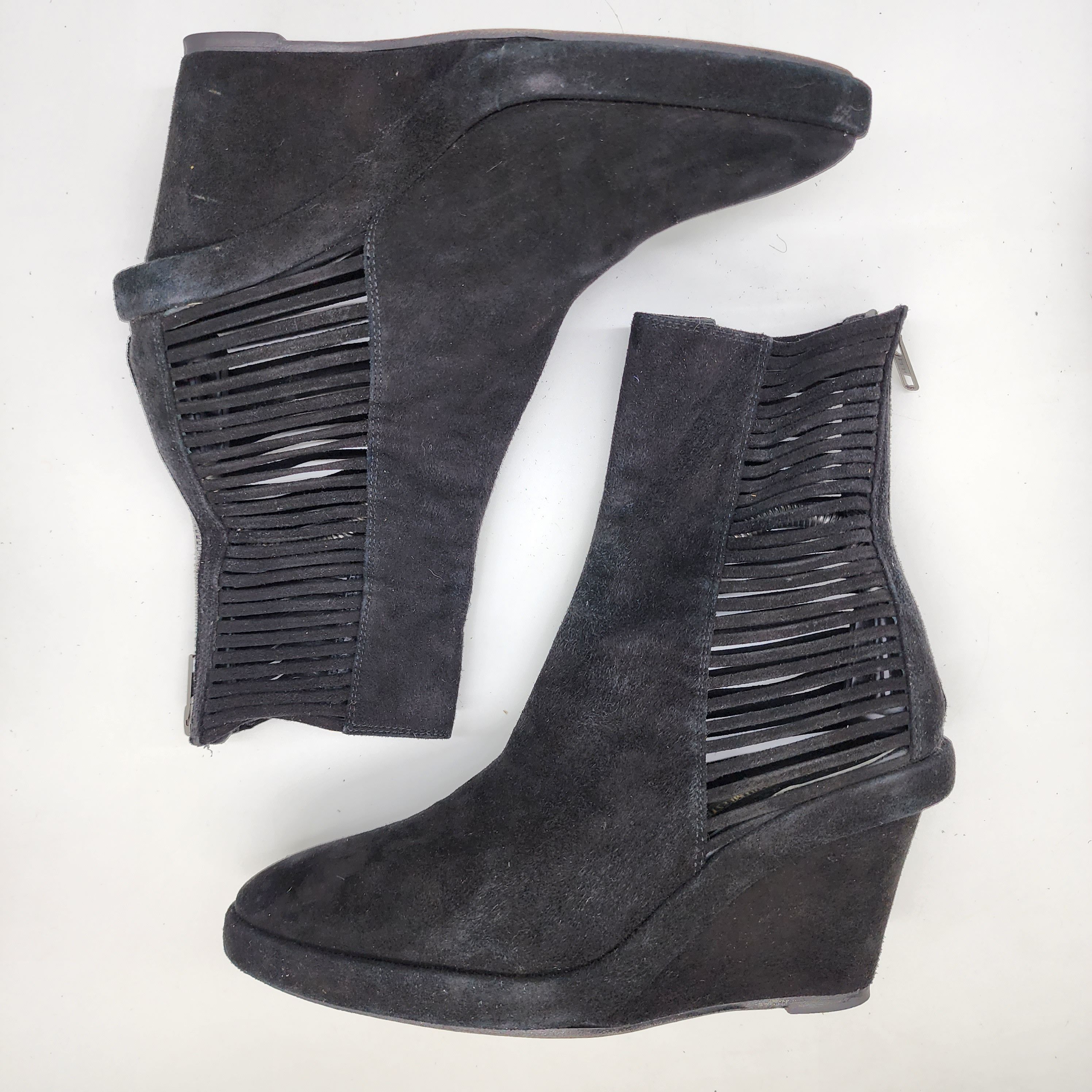 Ann Demeulemeester Ann Demeulemeester - Black Suede Wedge Boots Size US 8 / IT 38 - 5 Thumbnail