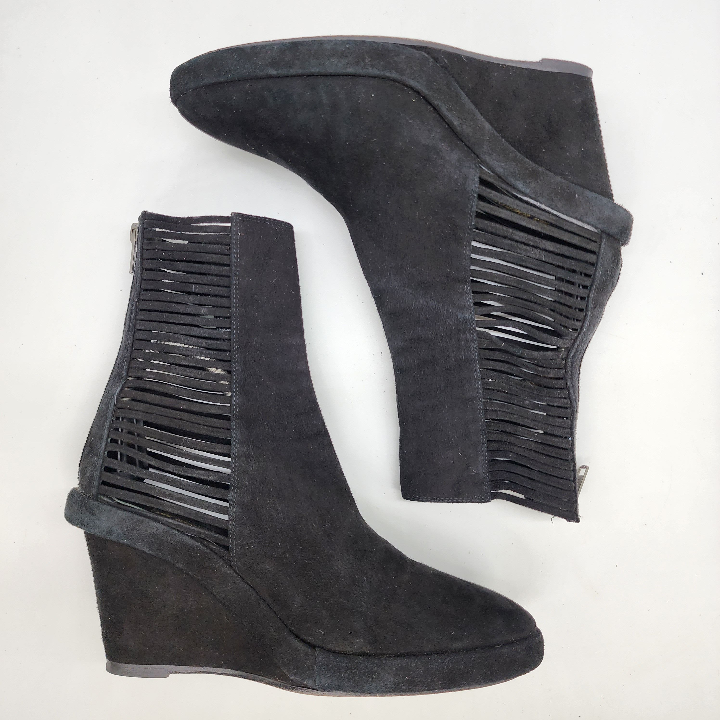 Ann Demeulemeester Ann Demeulemeester - Black Suede Wedge Boots Size US 8 / IT 38 - 6 Thumbnail