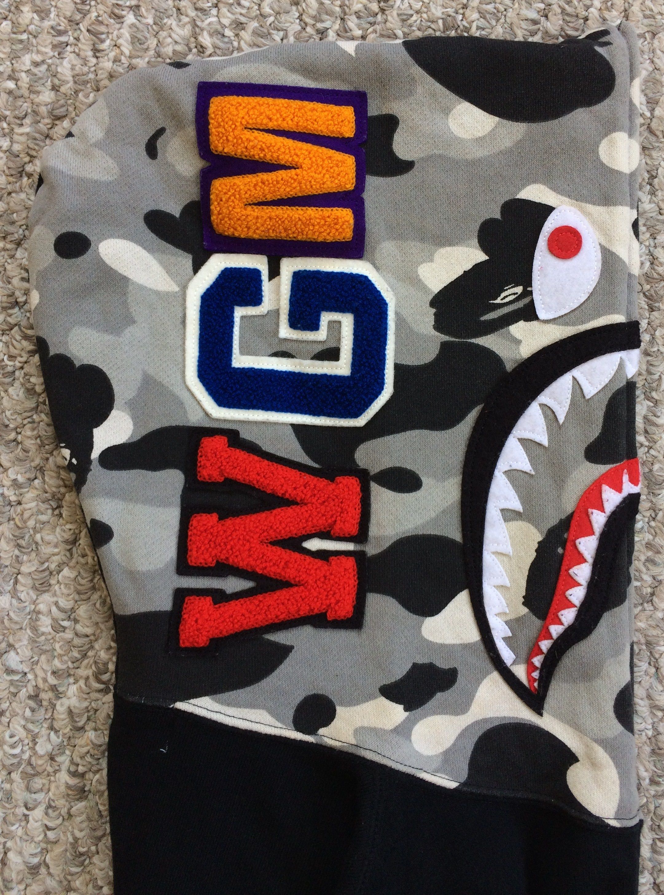 Bape Bape Black/Gray Camo Full Zip Shark Hoodie Size US L / EU 52-54 / 3 - 3 Thumbnail