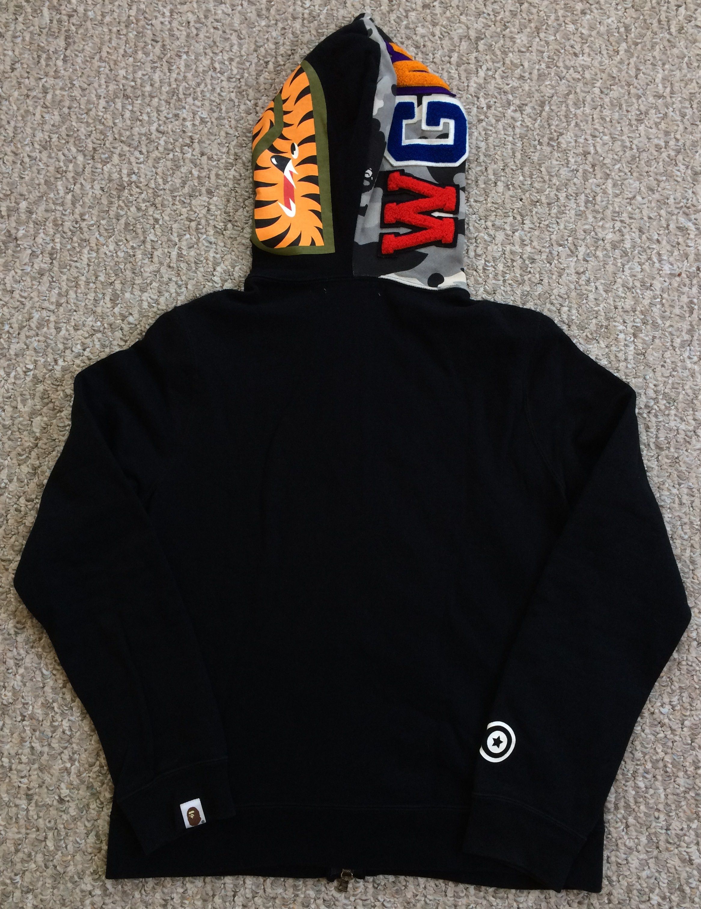 Bape Bape Black/Gray Camo Full Zip Shark Hoodie Size US L / EU 52-54 / 3 - 8 Thumbnail