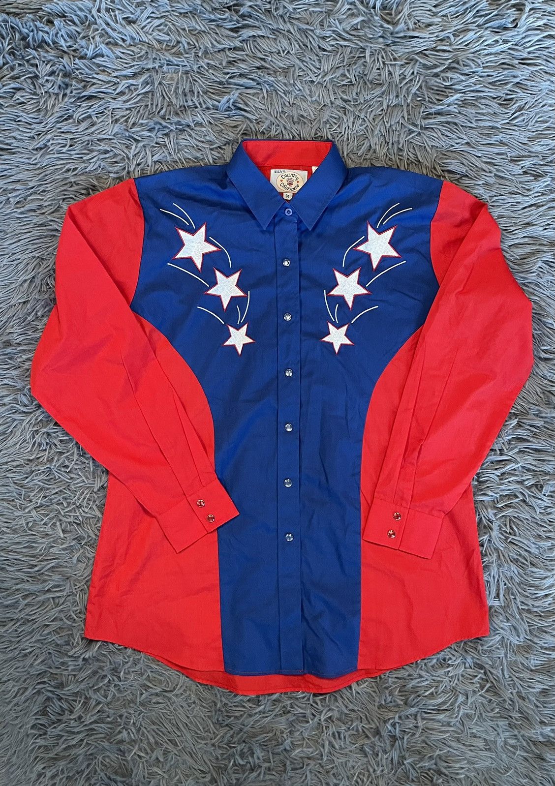 Cowboy Equipment × Vintage Country Charmers 90s vintage USA flag western cowboy shirt Size M / US 6-8 / IT 42-44 - 1 Thumbnail