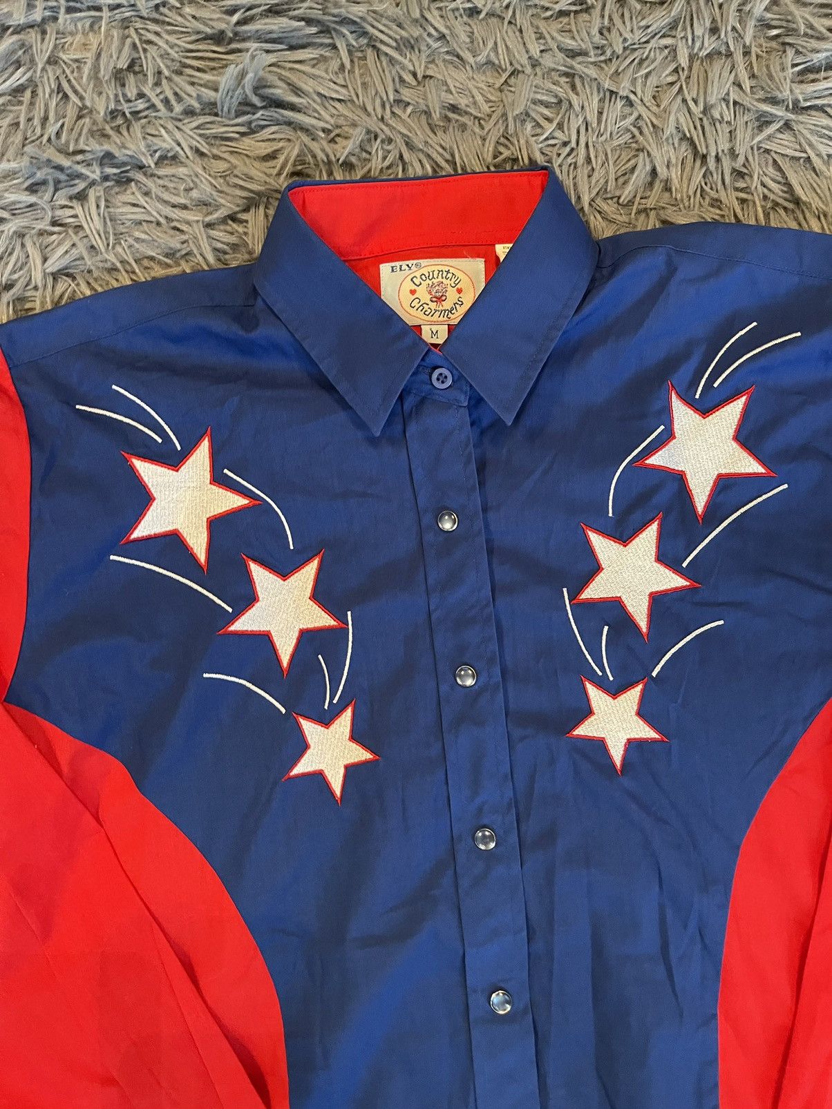 Cowboy Equipment × Vintage Country Charmers 90s vintage USA flag western cowboy shirt Size M / US 6-8 / IT 42-44 - 3 Thumbnail