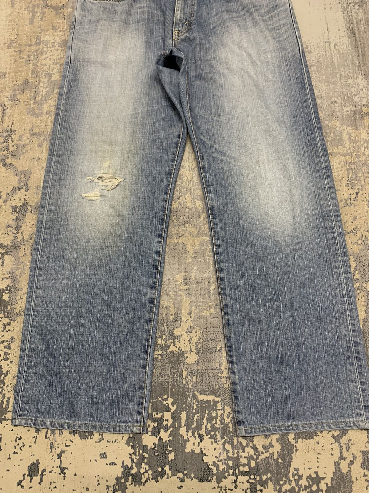 Japanese Brand Archive Edwin Baggy Distressed Faded Denim W33 Size US 33 - 4 Thumbnail