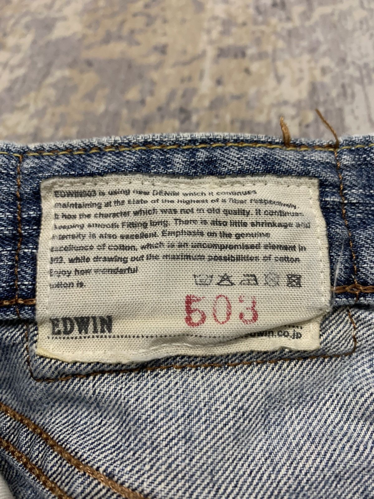 Japanese Brand Archive Edwin Baggy Distressed Faded Denim W33 Size US 33 - 17 Thumbnail