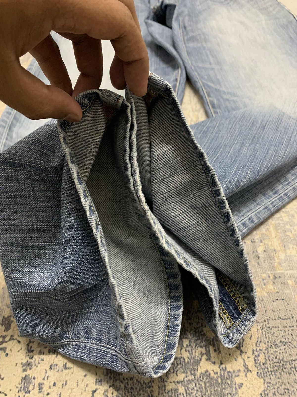 Japanese Brand Archive Edwin Baggy Distressed Faded Denim W33 Size US 33 - 14 Thumbnail