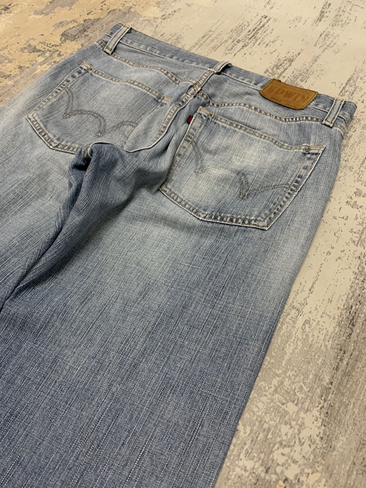Japanese Brand Archive Edwin Baggy Distressed Faded Denim W33 Size US 33 - 11 Thumbnail