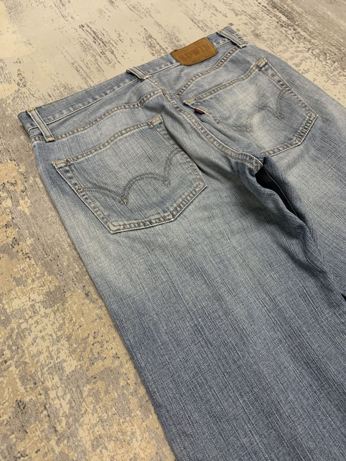 Japanese Brand Archive Edwin Baggy Distressed Faded Denim W33 Size US 33 - 10 Thumbnail