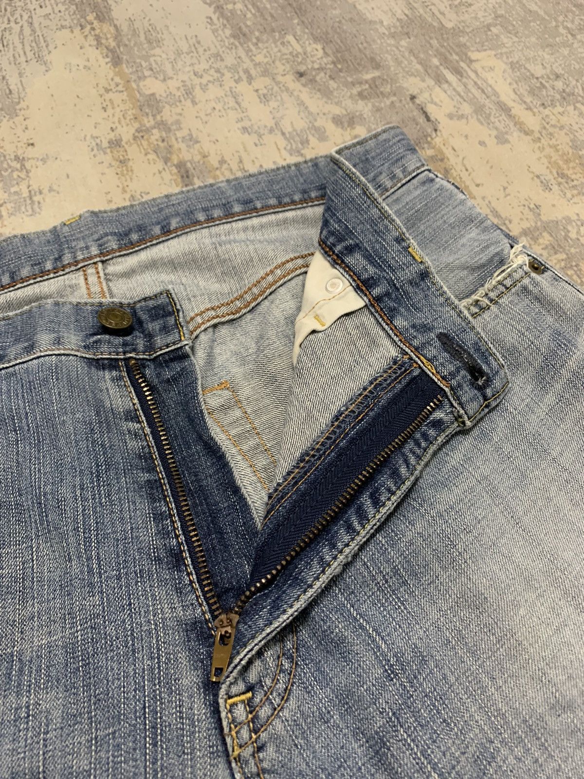 Japanese Brand Archive Edwin Baggy Distressed Faded Denim W33 Size US 33 - 8 Thumbnail