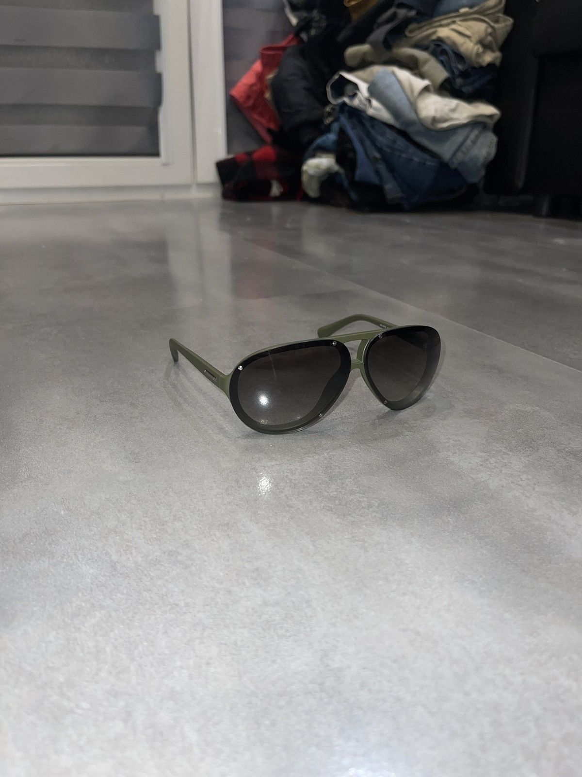 Emporio Armani Emporio Armani EA4010 5058/8E Swamp Aviator Sunglasses Size ONE SIZE - 3 Thumbnail