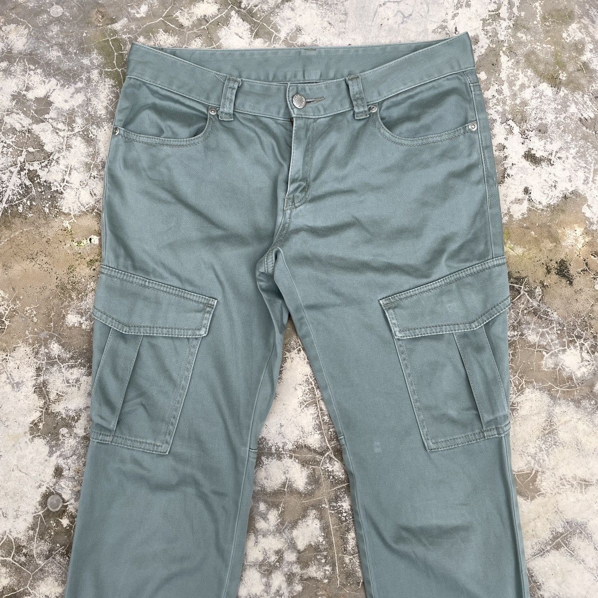 Japanese Brand × Uniqlo Vintage Japanese Brand Light Mint Cargo Pants Size 31" - 4 Thumbnail