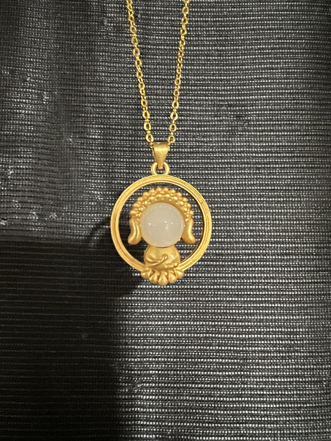 Jewelry Buddha Chain Necklace with white Jade Size ONE SIZE - 3 Thumbnail