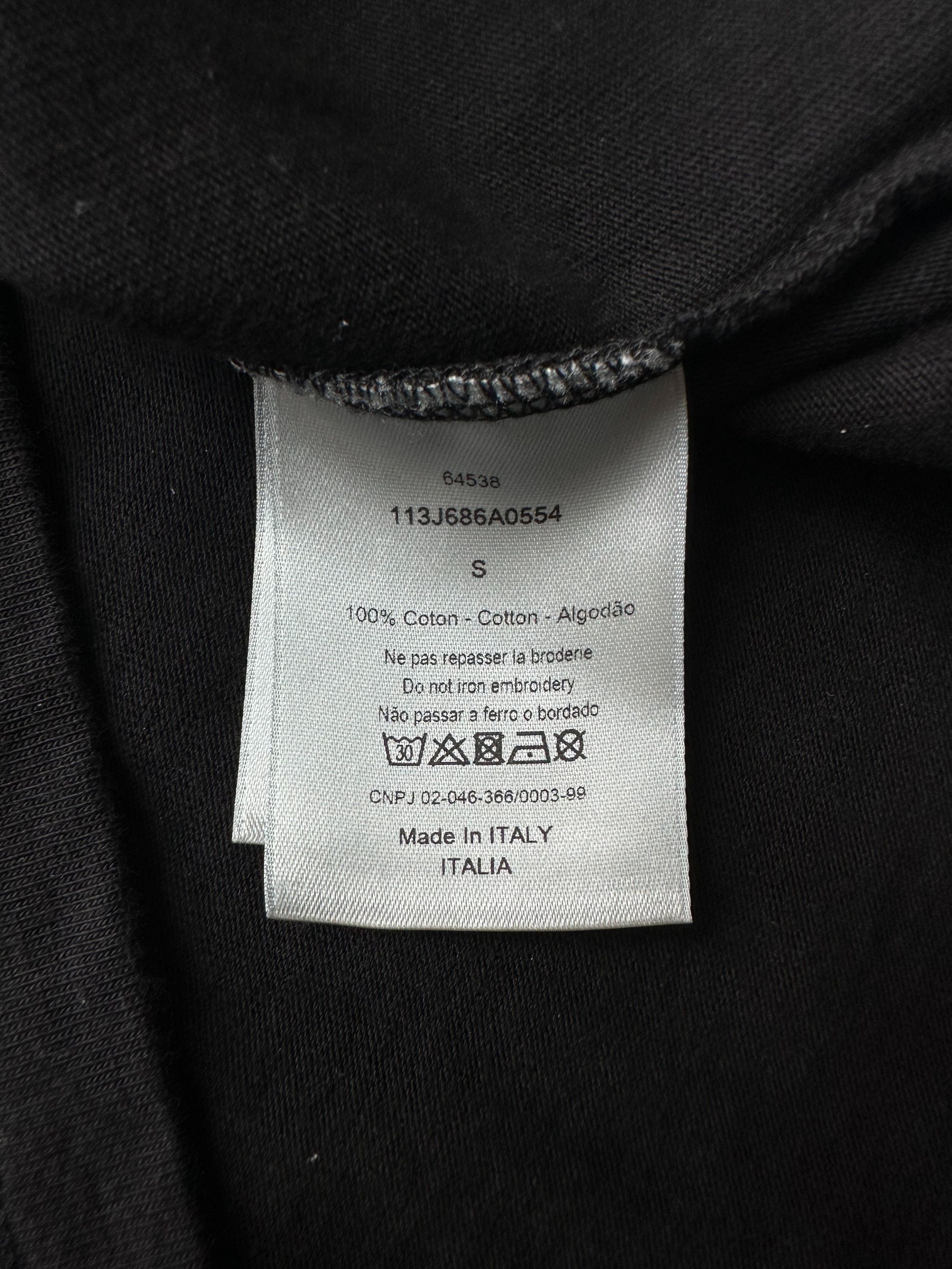 Dior Dior Black Floral Logo Embroidered Tee Size US S / EU 44-46 / 1 - 4 Thumbnail
