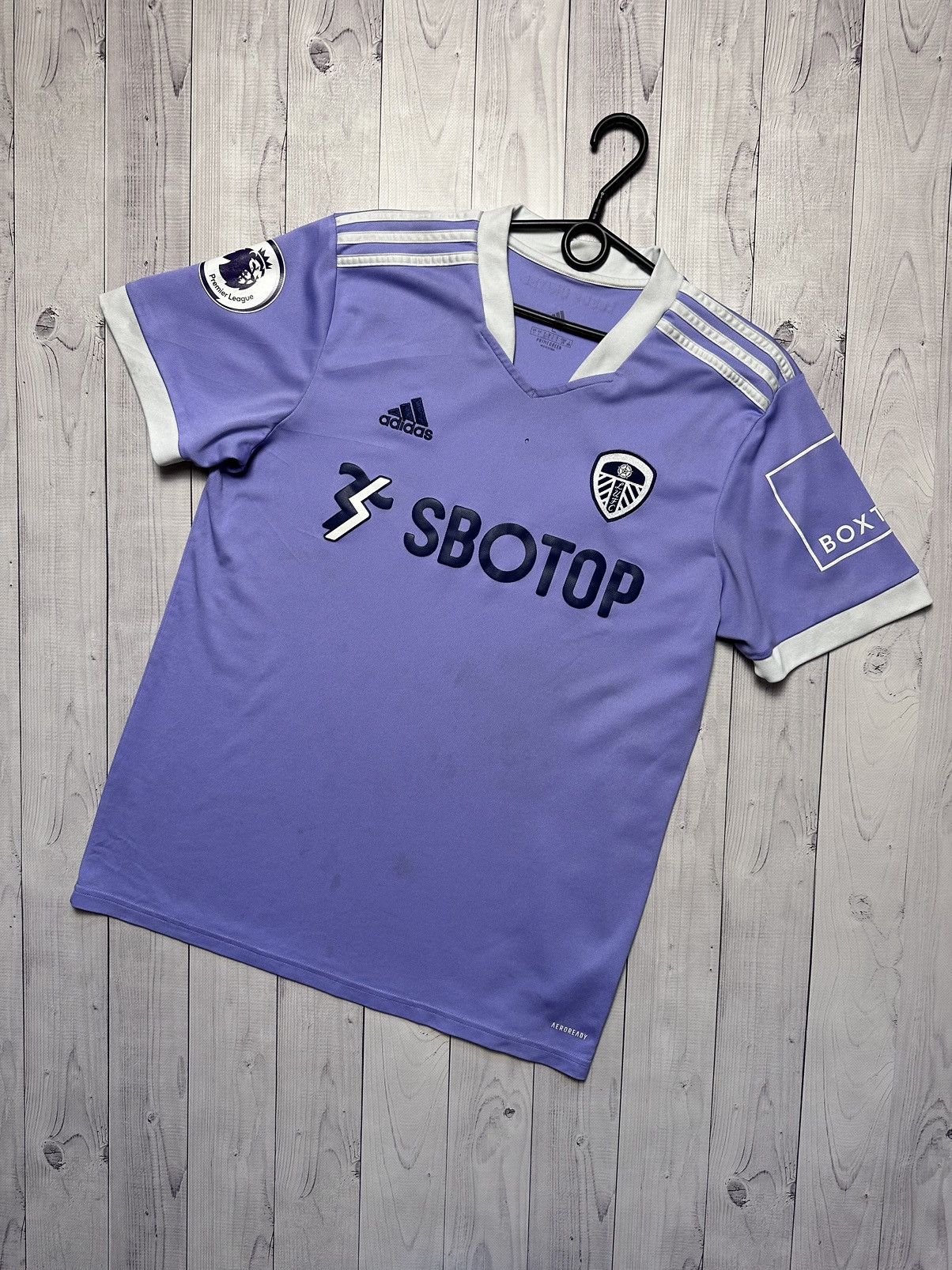 Vintage Leeds Adidas purple soccer jersey rare away Large