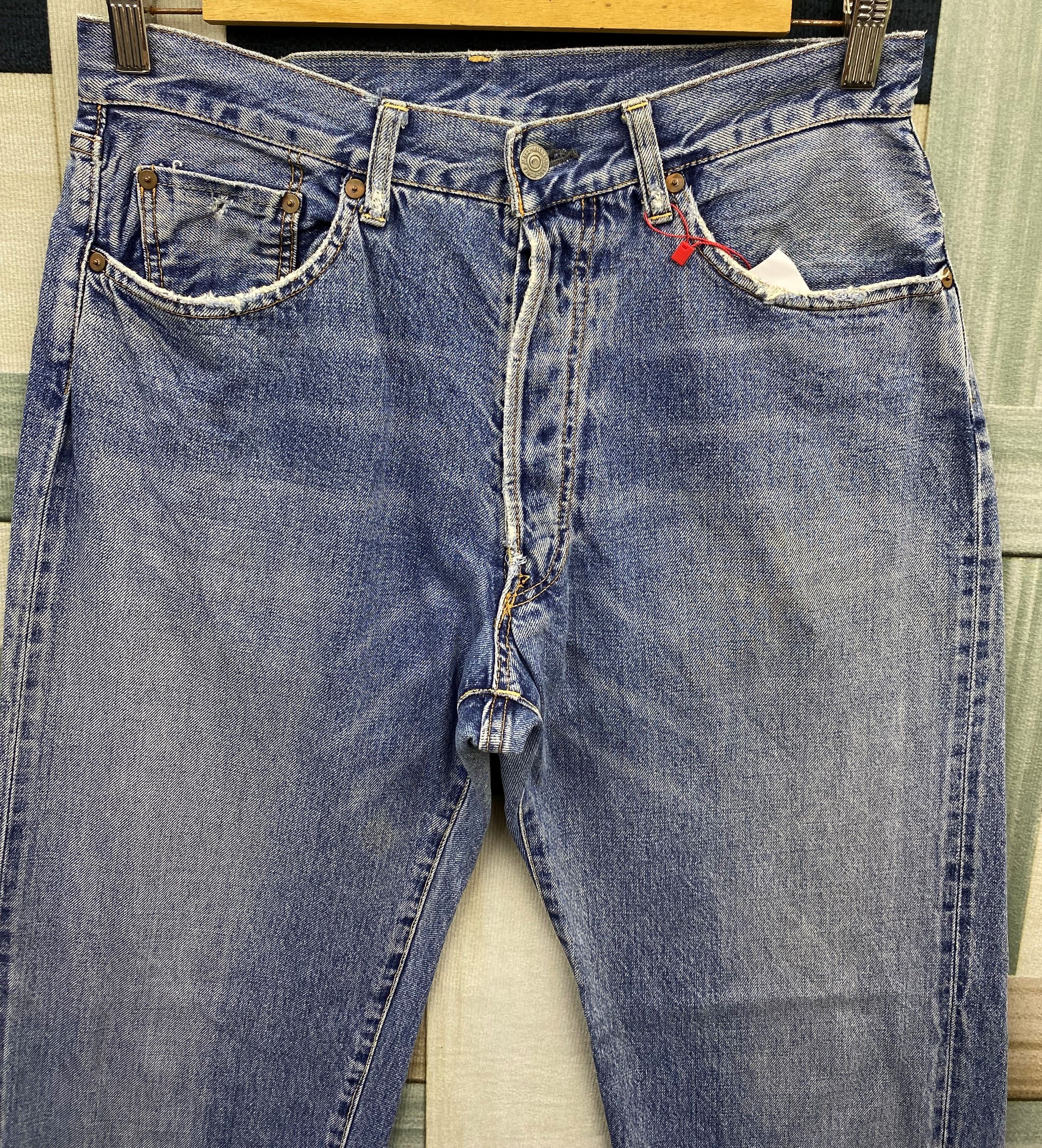 Japanese Brand Vintage Japanese Brand Distress Selvegde Denim Jean Size US 31 - 3 Thumbnail