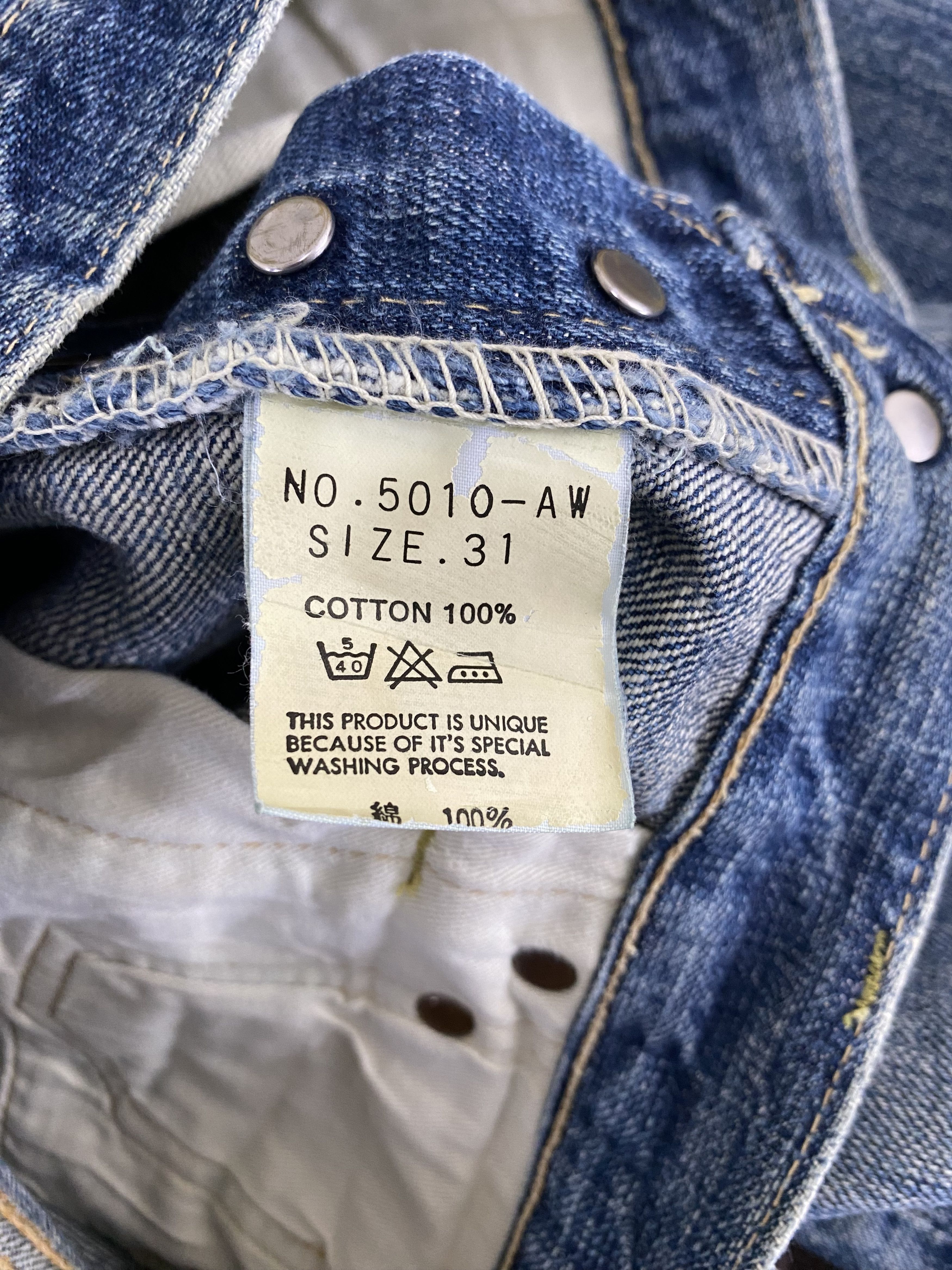 OMNIGOD Vintage Japanese Brand Omnigod Distress Selvedge Denim Jean Size US 30 / EU 46 - 15 Thumbnail