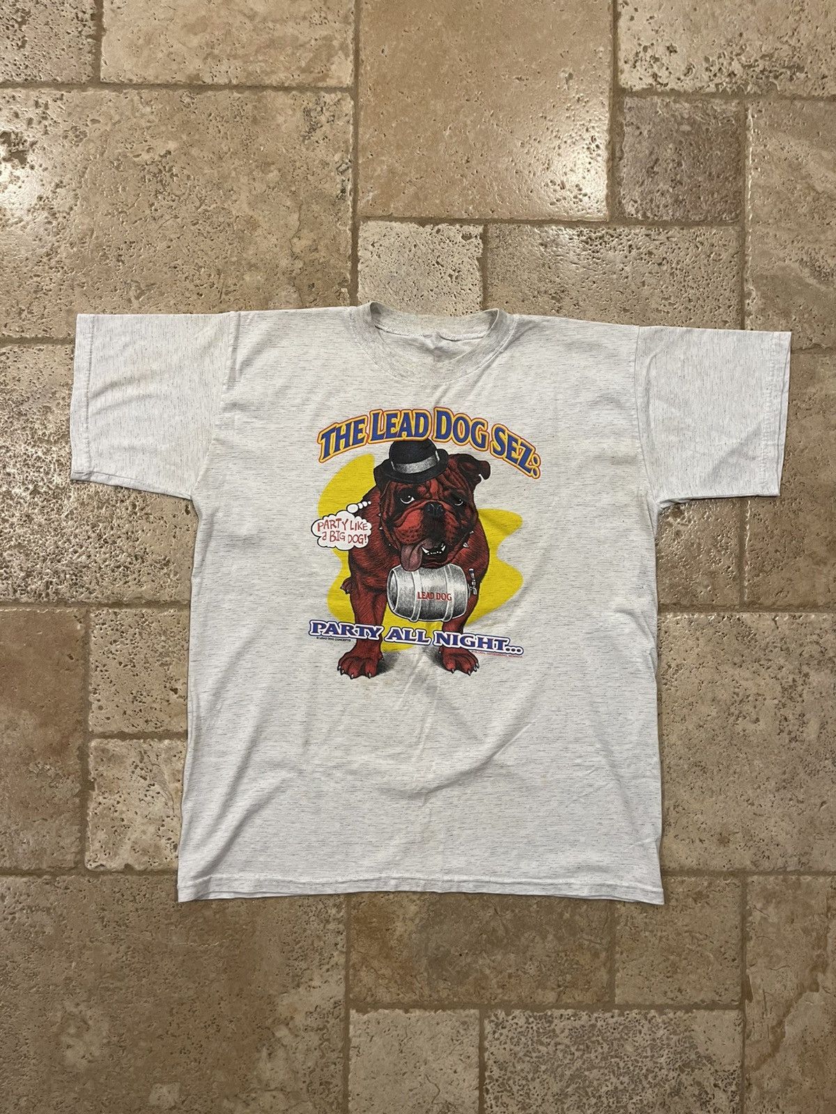 Vintage Vintage “The Lead Dog Sez” Grey Short Sleeve Tee Size US L / EU 52-54 / 3 - 1 Thumbnail
