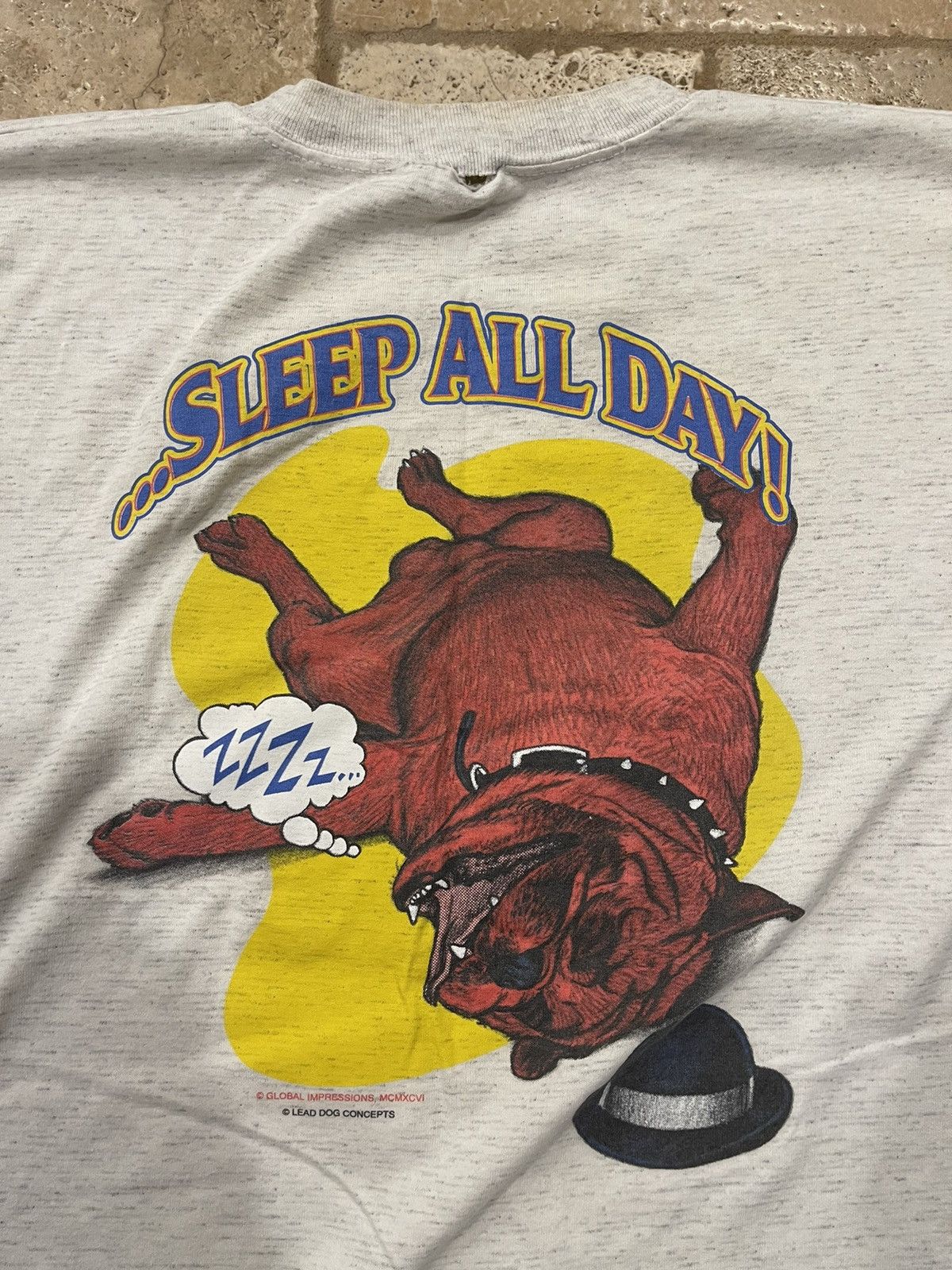 Vintage Vintage “The Lead Dog Sez” Grey Short Sleeve Tee Size US L / EU 52-54 / 3 - 7 Thumbnail