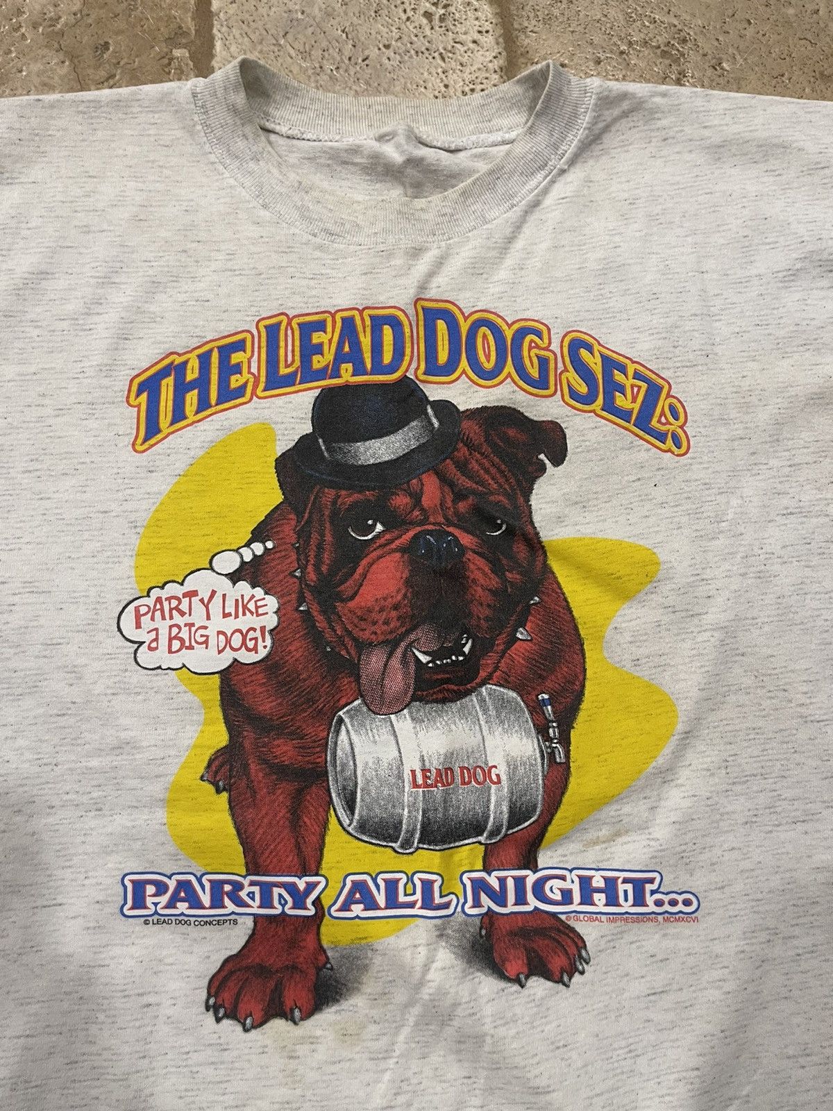 Vintage Vintage “The Lead Dog Sez” Grey Short Sleeve Tee Size US L / EU 52-54 / 3 - 3 Thumbnail