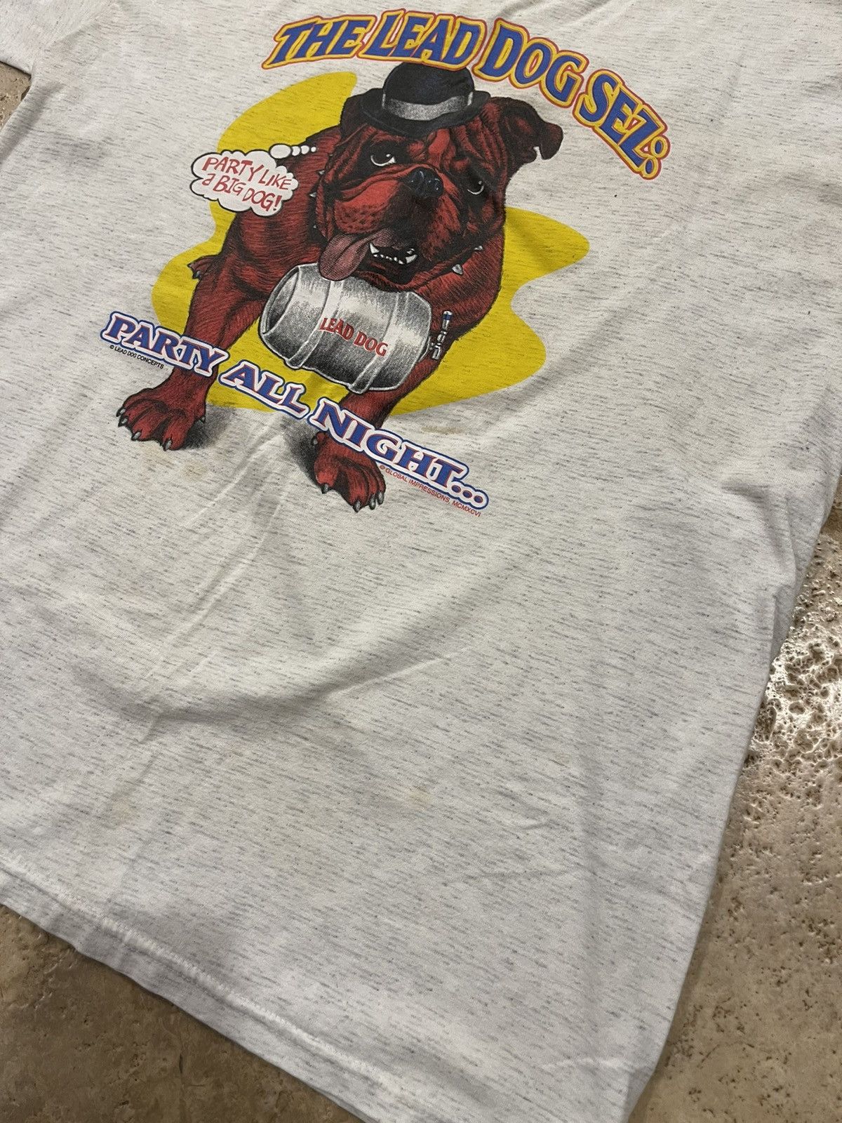 Vintage Vintage “The Lead Dog Sez” Grey Short Sleeve Tee Size US L / EU 52-54 / 3 - 5 Thumbnail