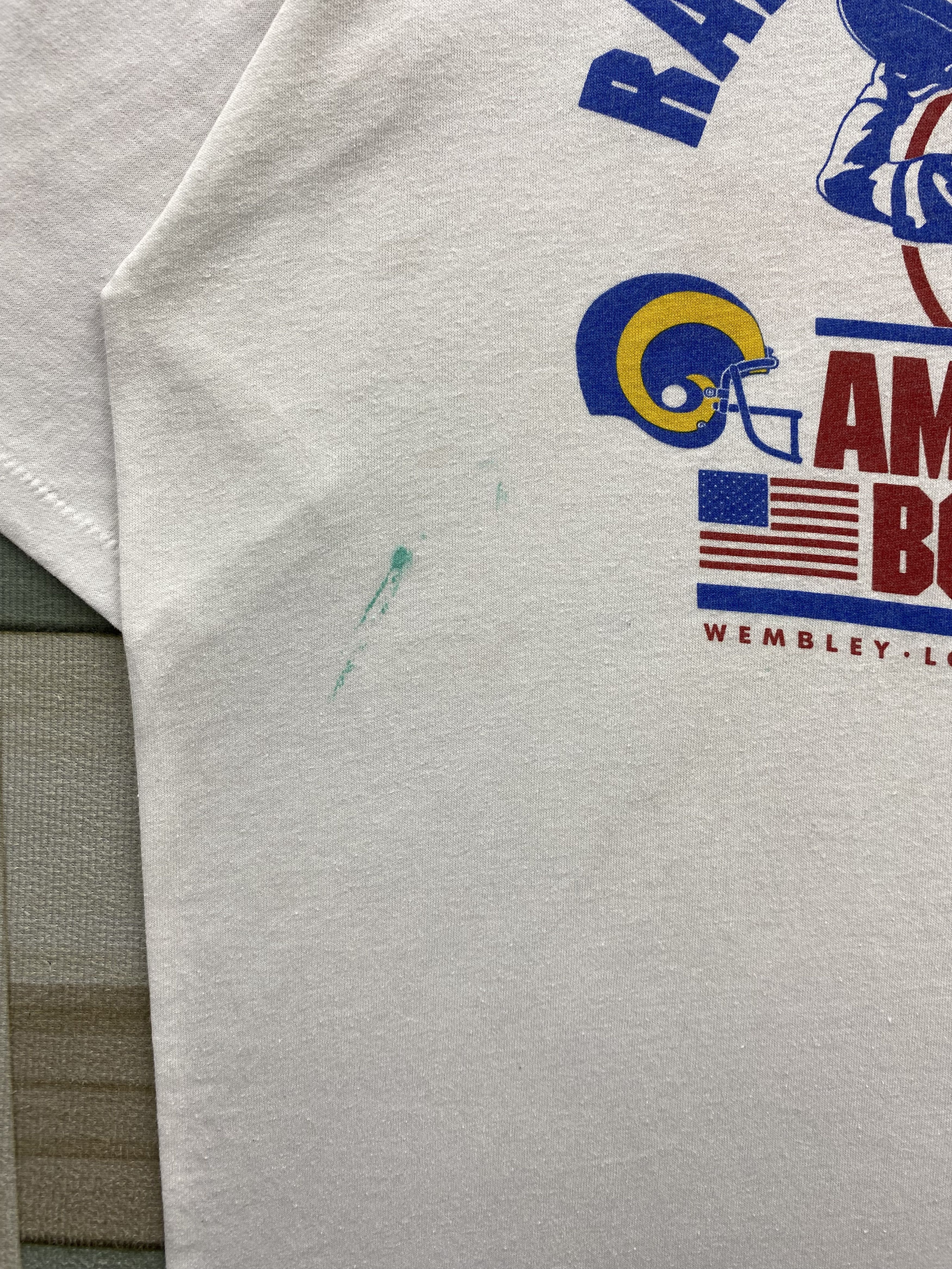 NFL × Vintage Vintage 80's NFL American Bowl 1987 Rams Vs Broncos T-Shirt Size US XL / EU 56 / 4 - 3 Thumbnail