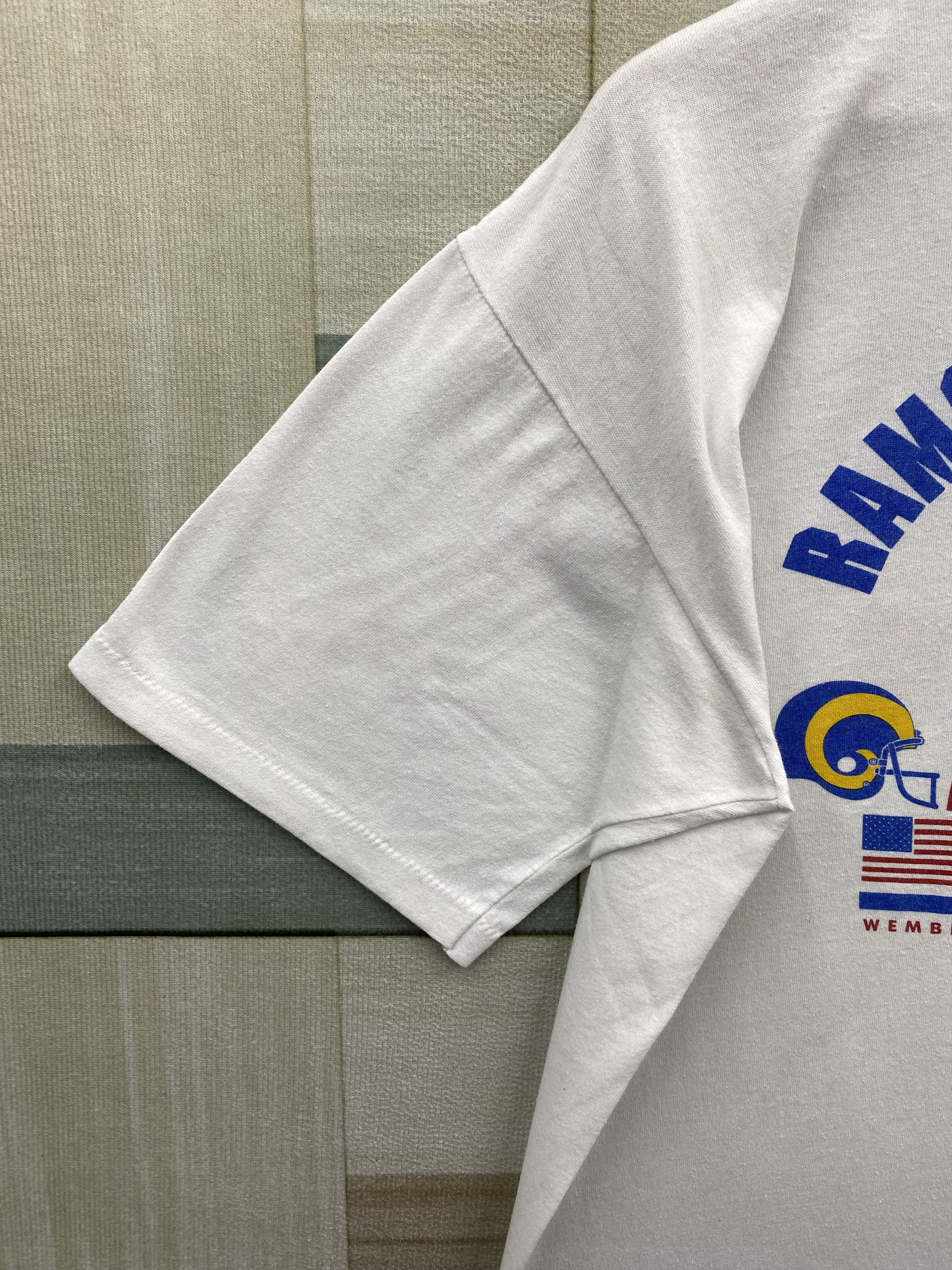 NFL × Vintage Vintage 80's NFL American Bowl 1987 Rams Vs Broncos T-Shirt Size US XL / EU 56 / 4 - 7 Thumbnail