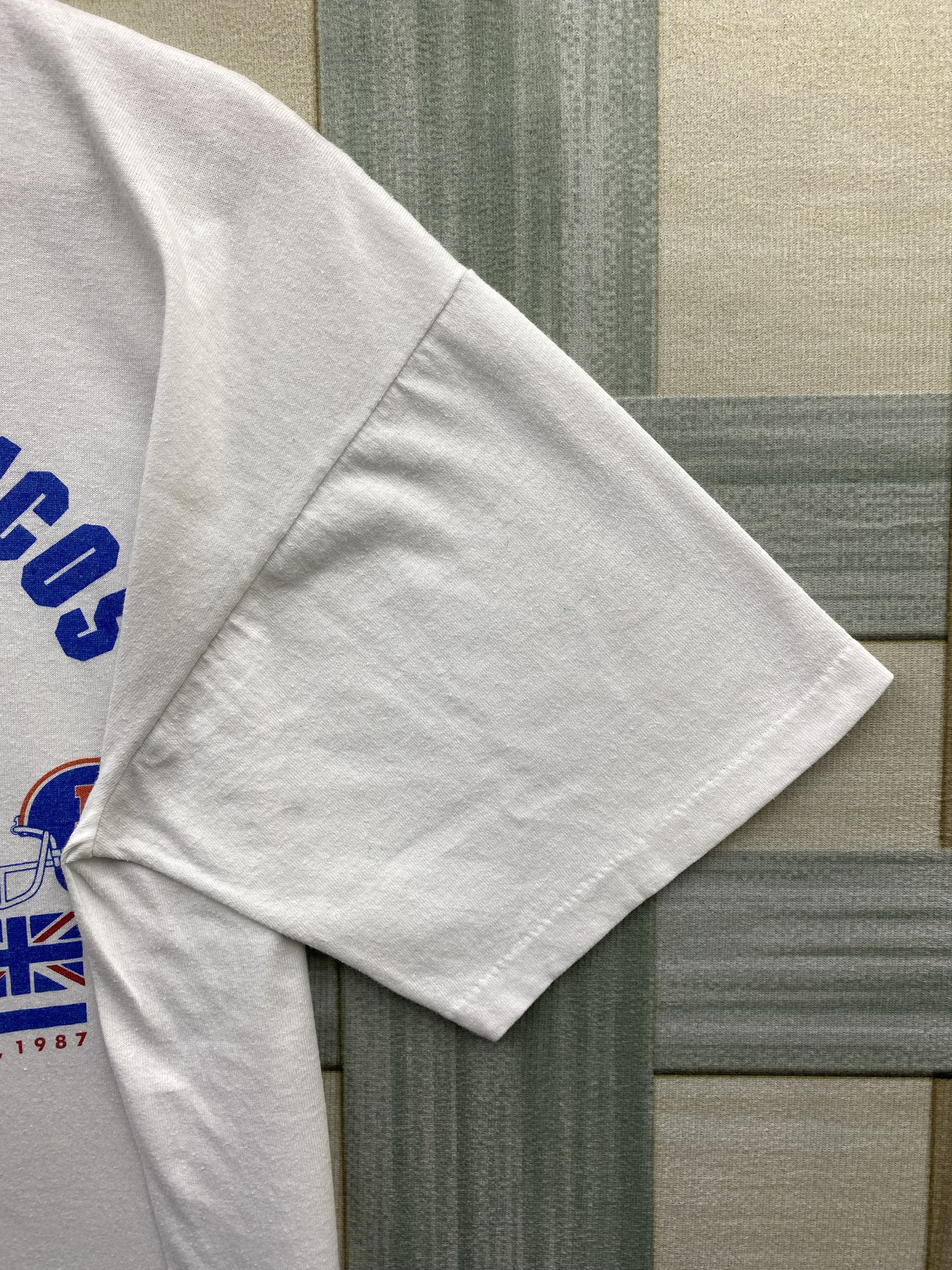 NFL × Vintage Vintage 80's NFL American Bowl 1987 Rams Vs Broncos T-Shirt Size US XL / EU 56 / 4 - 9 Thumbnail