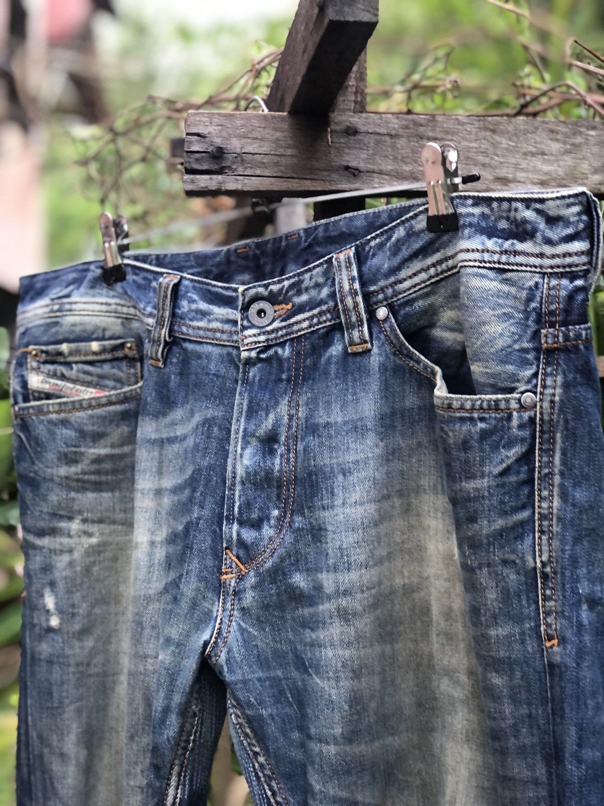 Diesel Vintage 90's Diesel Thrashed Denim Pants Size US 38 / EU 54 - 2 Thumbnail