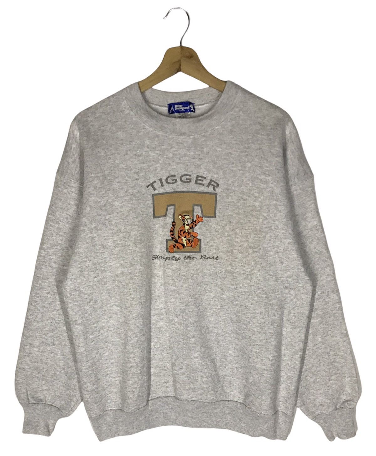 image of Cartoon Network x Character Hero Vintage 90’S Tokyo Disneyland Tigger Sweatshirts in Light Gray (Si
