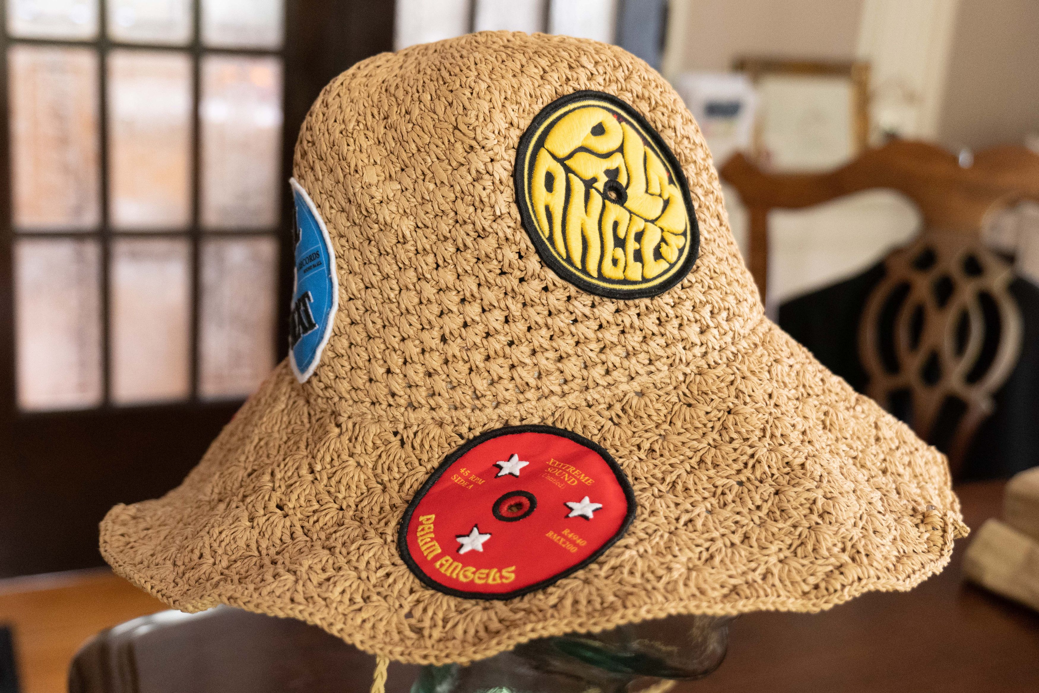 Palm Angels crocheted embroidered patch hat Size ONE SIZE - 3 Thumbnail