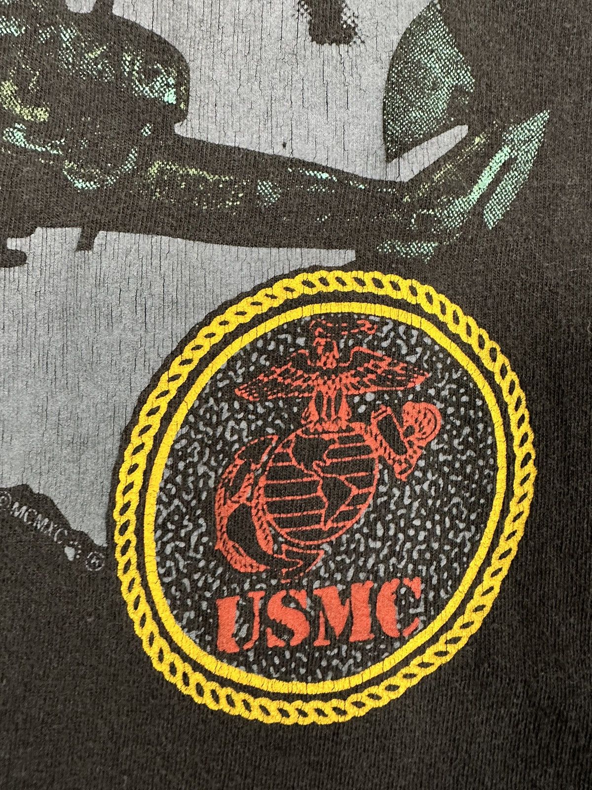 Vintage ‘90s Vintage Marines USMC Bulldog Helicopter Tee Size US XL / EU 56 / 4 - 4 Thumbnail
